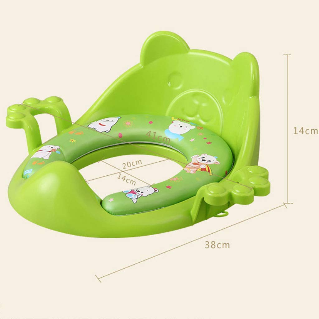 Universal Baby Toilet Training Seat for Boys & Girls Ages 1-8 - Portable, Adjustable, Non-Slip Children's Potty Seat Cushion with Easy-Grip Handles | Home & Travel Use | Green