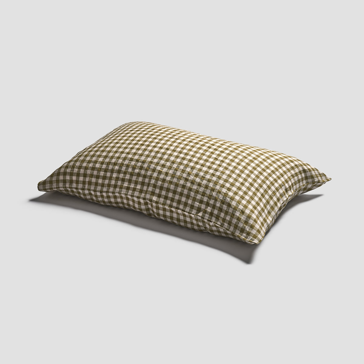 Botanical Green Gingham Linen Blend Pillowcase Set of 2 - Soft Breathable Bedding for Home Decor & Comfort - Perfect for Bedroom, Guest Room, and Dorm