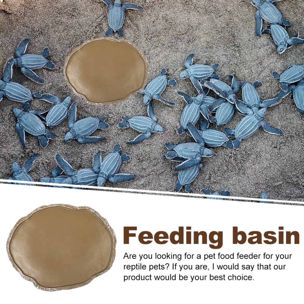 2-Pack Durable Resin Reptile Food and Water Dishes - Non-Slip Tortoise Feeding Bowls for Turtles, Lizards & Small Pets - Ideal for Terrariums, Habitats & Outdoor Enclosures