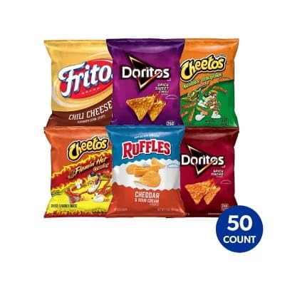 Frito-Lay Bold Mix Variety Pack - 50 Single Serve Bags of Chips & Snacks (2 oz Each) - Perfect for Parties, Office Snacks & On-the-Go Munching