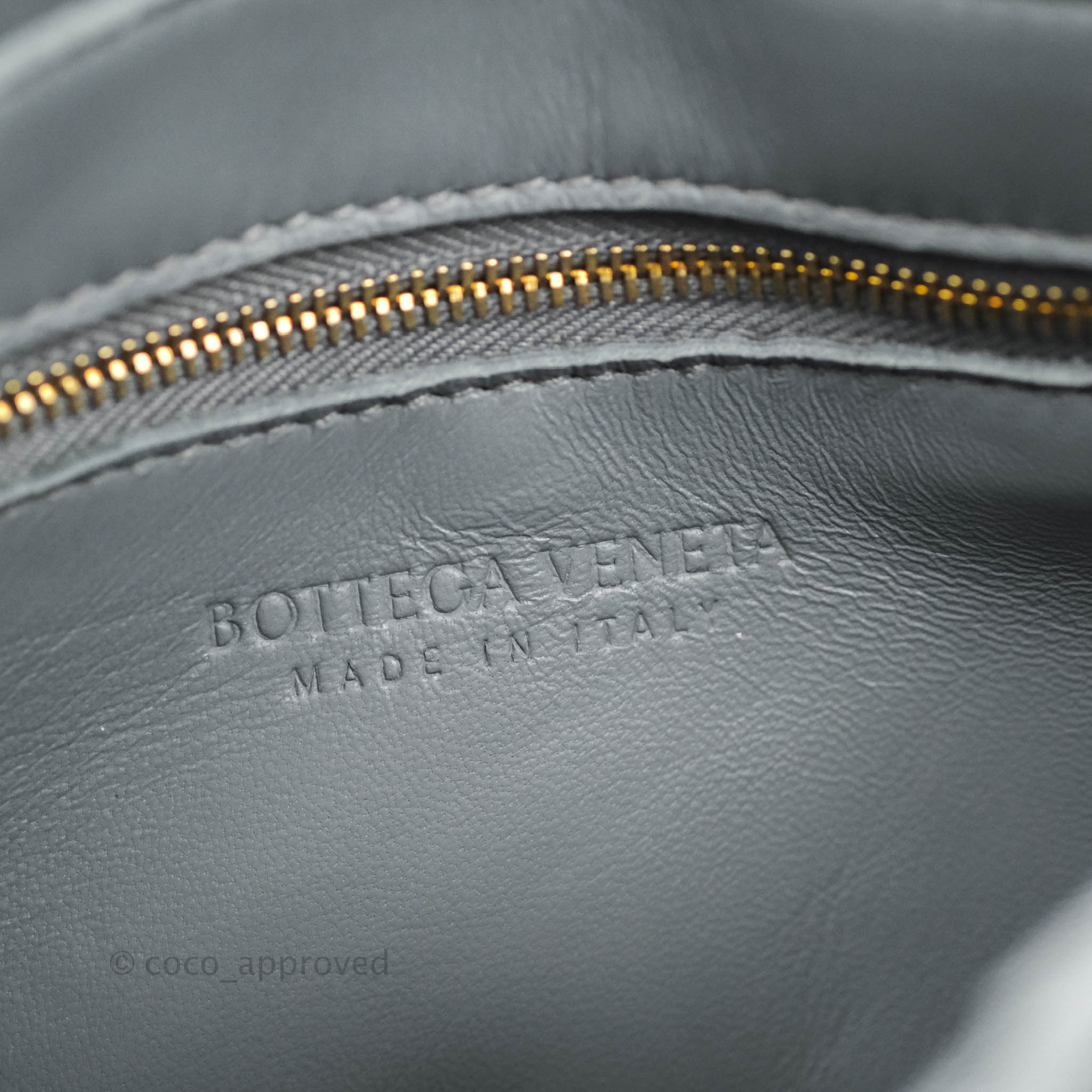 Bottega Veneta Cassette Shoulder Bag in Thunder Grey - Intreccio Woven Grained Calfskin Leather with Gold Hardware | Luxury Crossbody Purse for Women, Perfect for Date Night & Evening Events