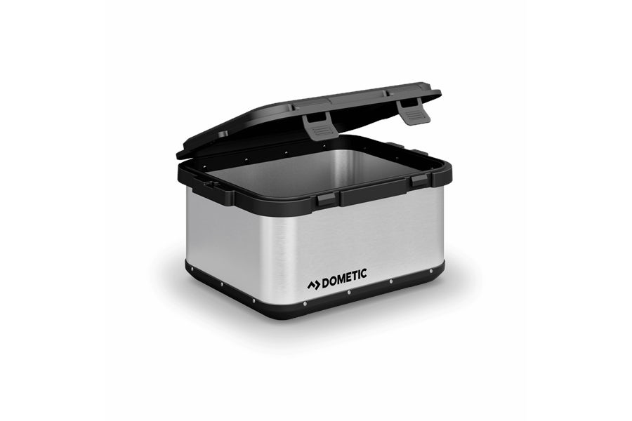 Dometic 50L Portable Hard Sided Storage Box - Slate Gray Outdoor Camping Gear for Travel, Picnic & Home Organization