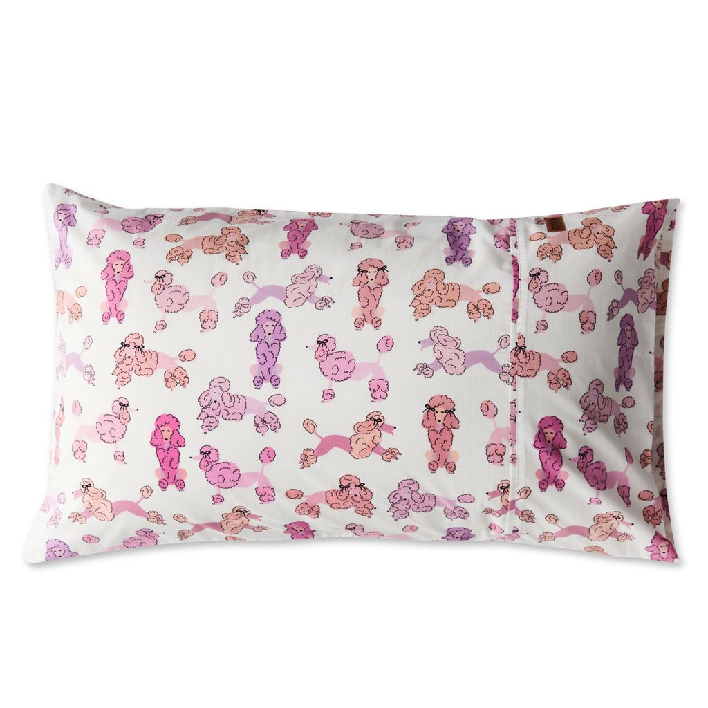 Organic Cotton Pink Poodle Pillowcase - Soft Hypoallergenic Bedding for Kids & Adults - Perfect for Nursery, Bedroom Decor and Gift Giving