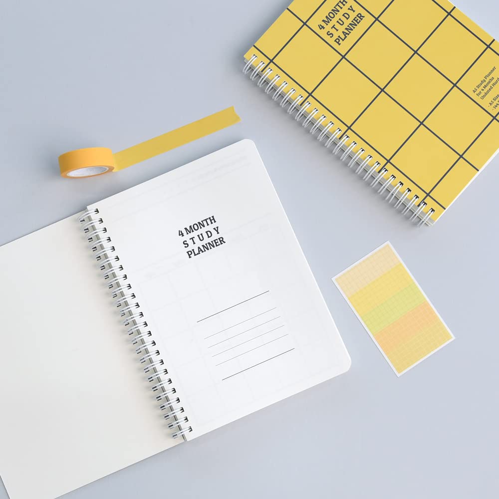 Monolike Checkers 4-Month Academic Study Planner - Weekly & Monthly Organizer for Students | Navy Blue Planner for School, College & University | Perfect for Exam Preparation & Time Management