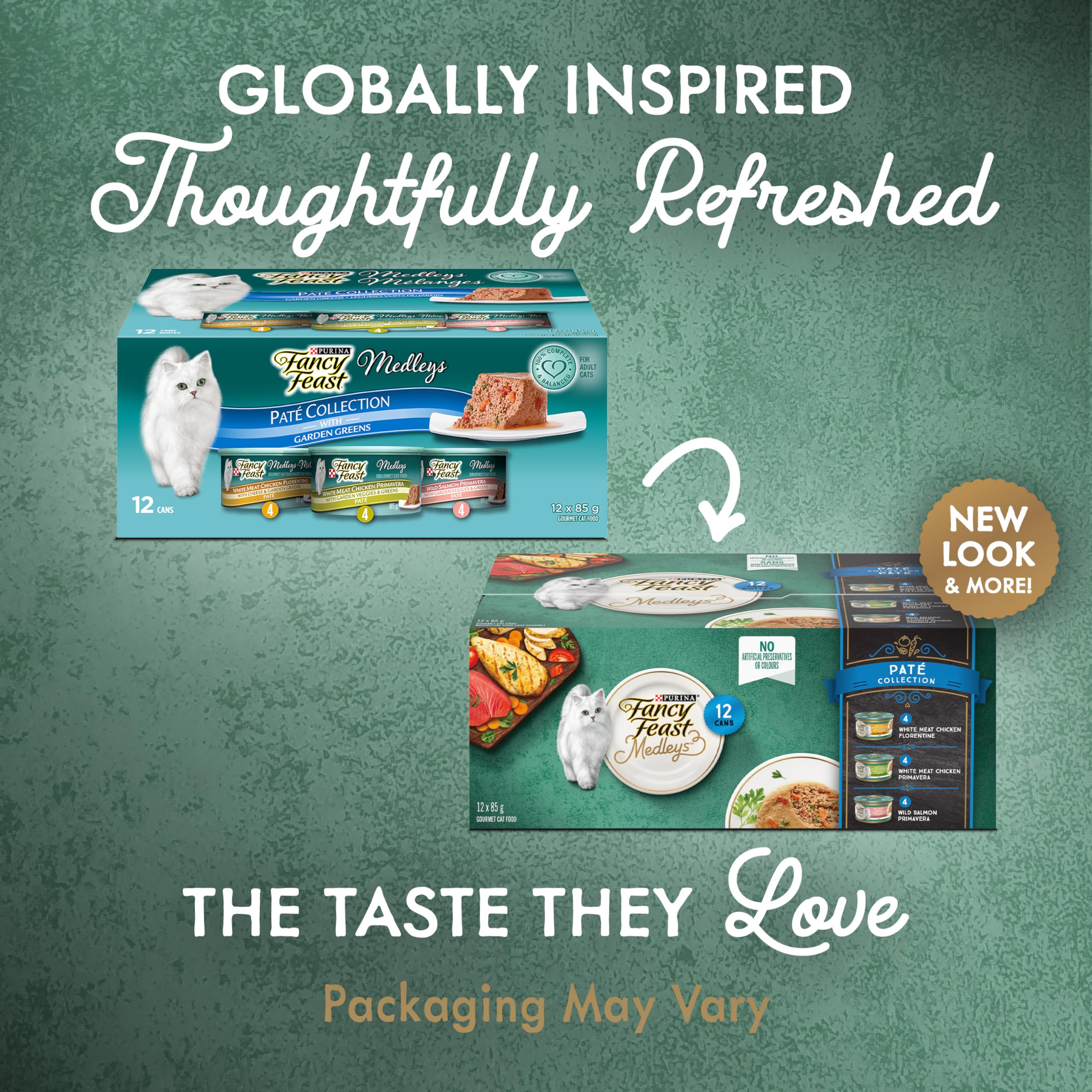 Fancy Feast Medleys Wet Cat Food Pate Variety Pack - 3 Delicious Flavors (12 x 85g Cans) | Gourmet Meal for Adult Cats | Perfect for Picky Eaters & Special Occasions