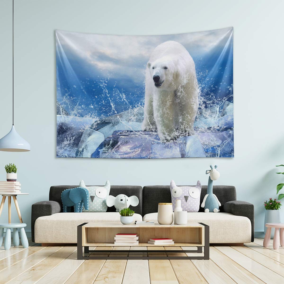 Polar Bear Hunter Large Wall Tapestry - 80x60 Inch Nordic Nature Themed Home Decor for Bedroom, Living Room & Dorm | Boho Chic Wall Hanging Art for Aesthetic Room Decorations