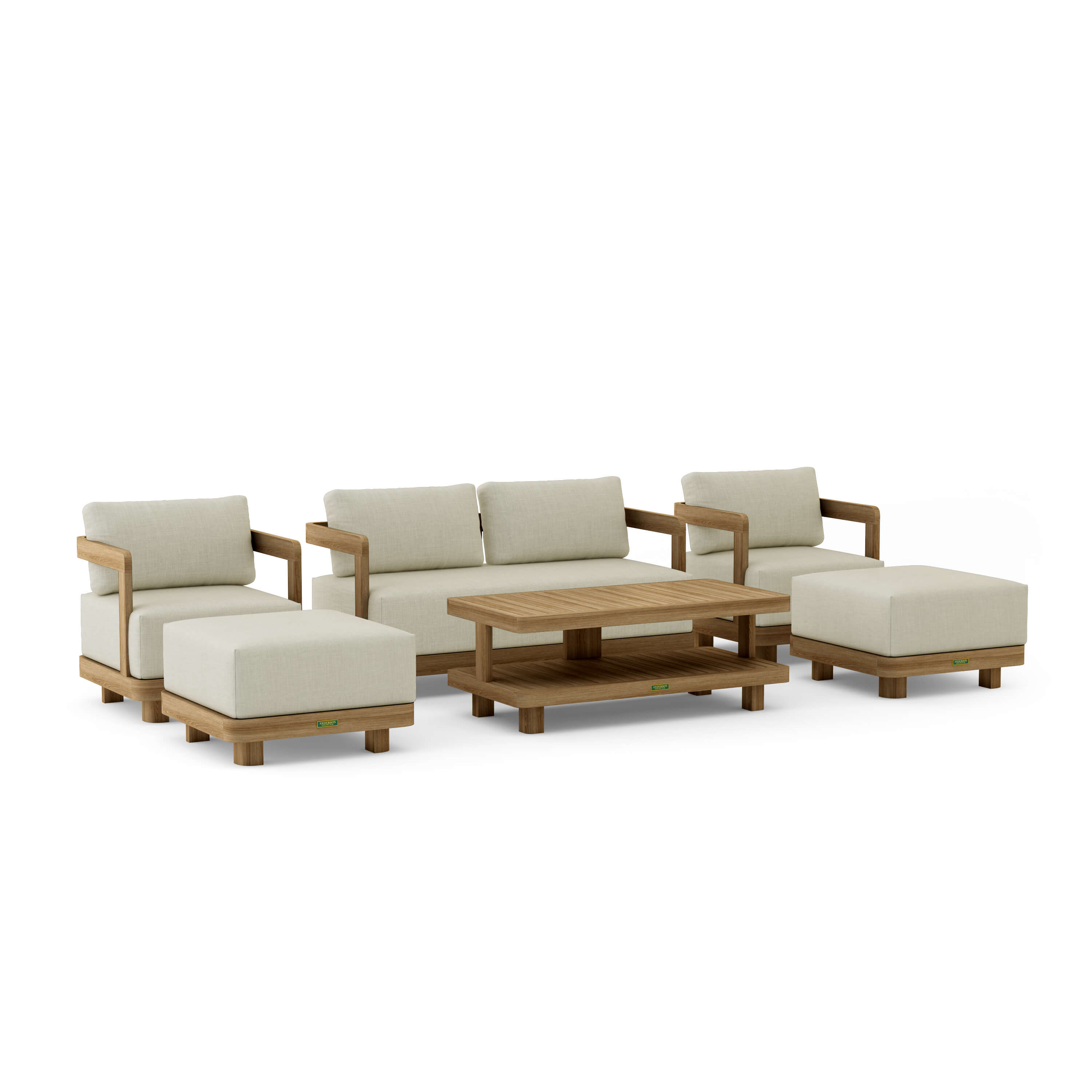 6-Piece Granada Deep Seating Patio Set - Outdoor Wicker Furniture with Cushions for Backyard, Poolside & Garden Relaxation