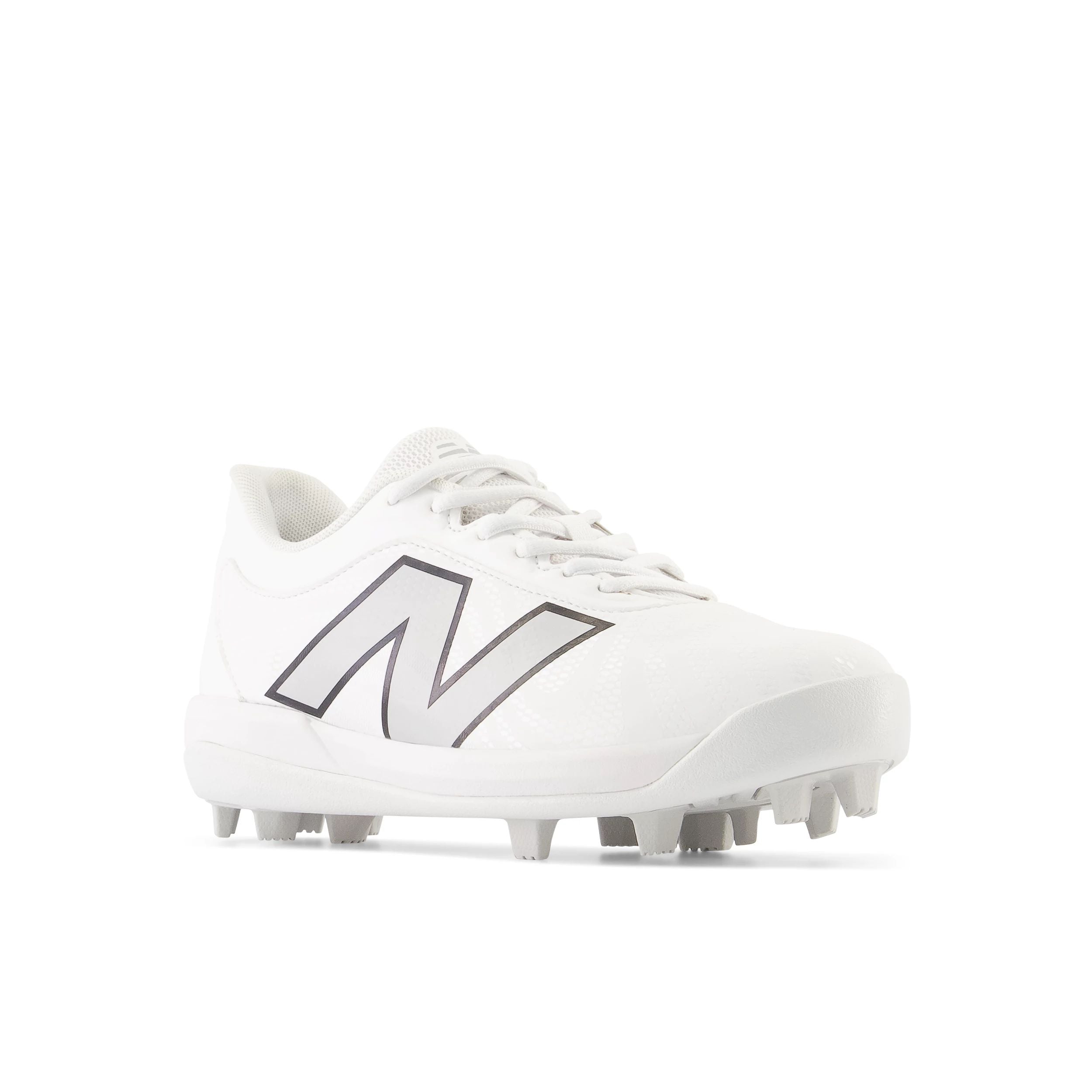 New Balance 4040v7 White Youth Baseball Cleats - Lightweight Molded Cleats for Kids & Youth Baseball Players - Perfect for Little League, Training & Games