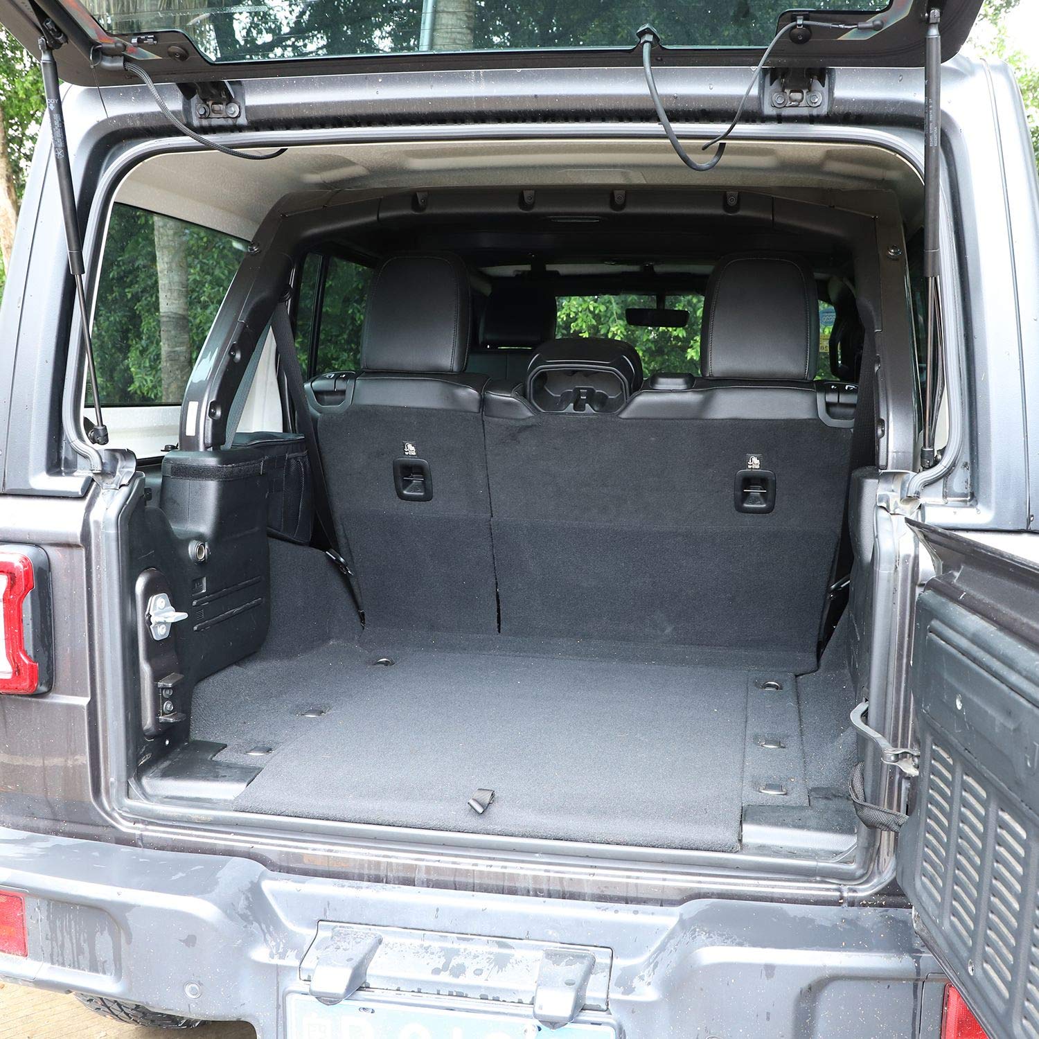 RT-TCZ Trunk Organizer for Jeep Wrangler JL 4-Door (2018-2023) - Driver Side Storage Bag Accessories | Car Organizer for Road Trips & Outdoor Adventures