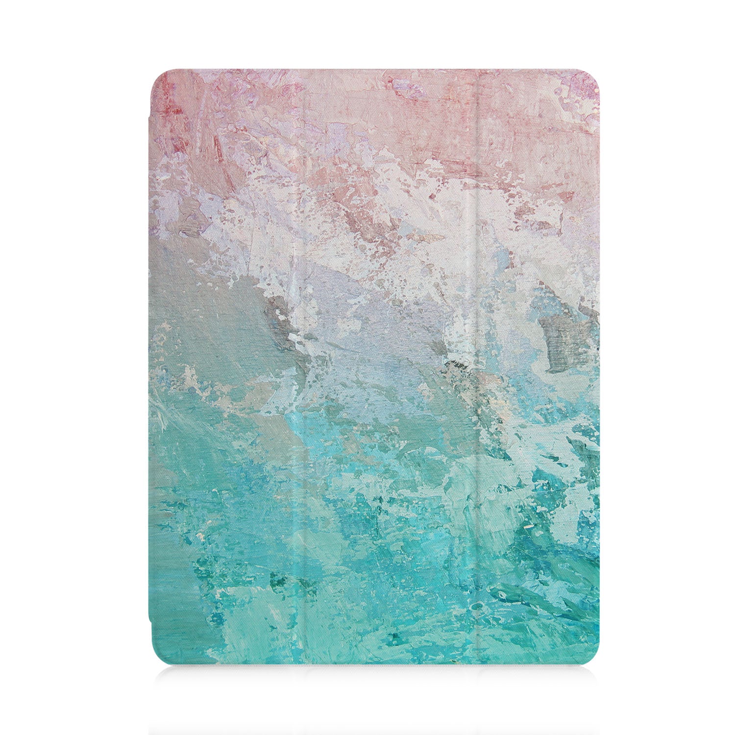 Premium iPad Trifold Case with Abstract Oil Painting Design - Slim Protective Cover for iPad Air/Pro, Perfect for Work, Travel & Home Use