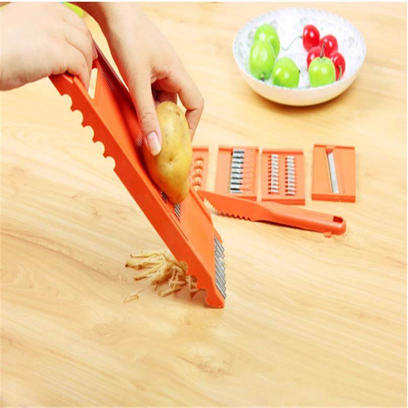 6-in-1 Multi-Function Vegetable Fruit Slicer Pro - Kitchen Mandoline Slicer for Potato, Carrot, Onion & More - Perfect for Salad Prep, Meal Prepping & Healthy Cooking
