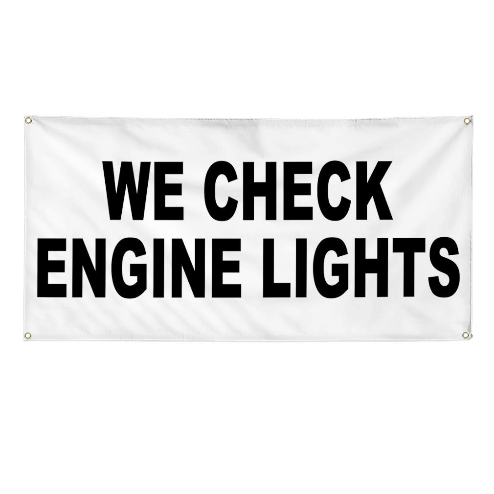 Premium Vinyl Banner - Multiple Sizes (60x144 Inches) | Weatherproof, Durable Outdoor Sign for Auto Repair Shops, Car Diagnostics & Industrial Use | 10 Grommets for Secure Installation | Perfect for Check Engine Light Services, Yard Signs & Business Advertising