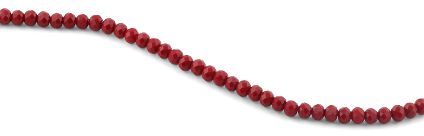6mm Scarlet Red Faceted Rondelle Crystal Beads for Jewelry Making - DIY Bracelets, Necklaces, Earrings & Craft Projects