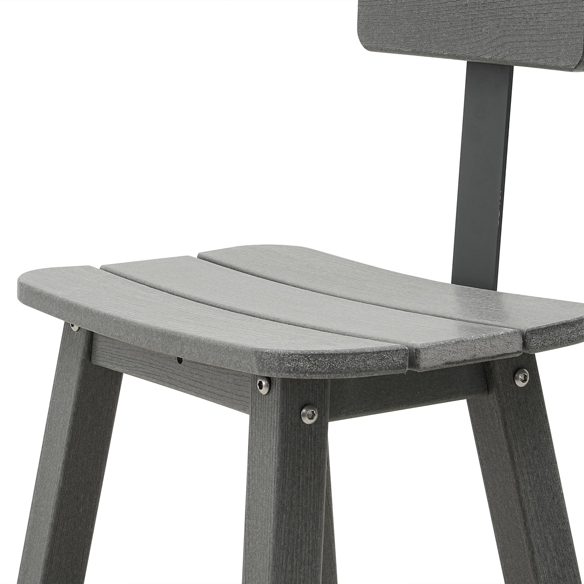 **HDPE 3-Piece Bar Height Patio Set - Weather-Resistant Square Pub Table & Chairs with Stools for Outdoor Deck, Pool, Backyard (Grey) - Perfect for BBQs, Parties & Relaxing**