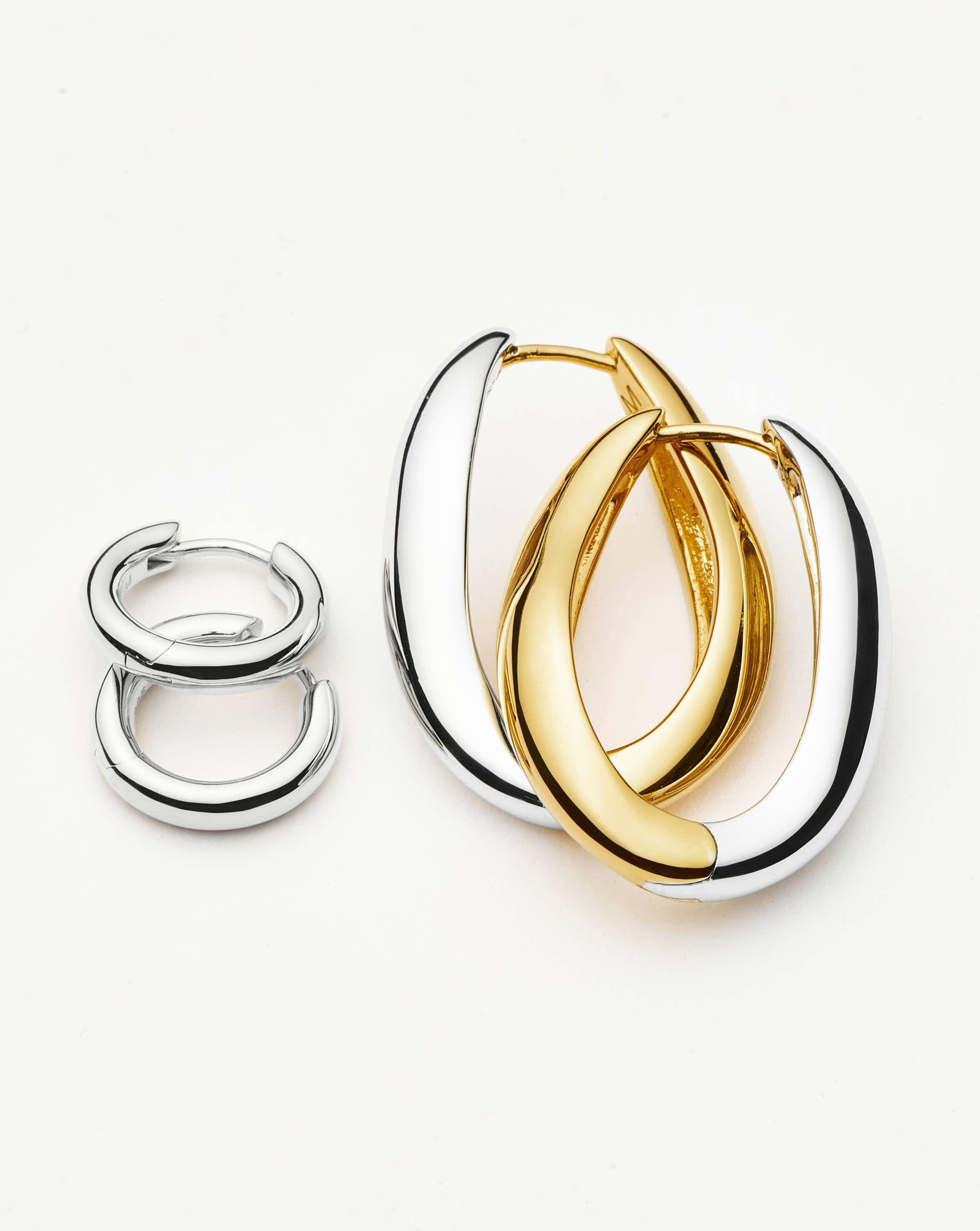 Savi Signature Hoop Earrings Set - Sterling Silver & Mixed Metal Dangle Hoops for Women | Perfect for Everyday Wear, Parties & Gift Giving