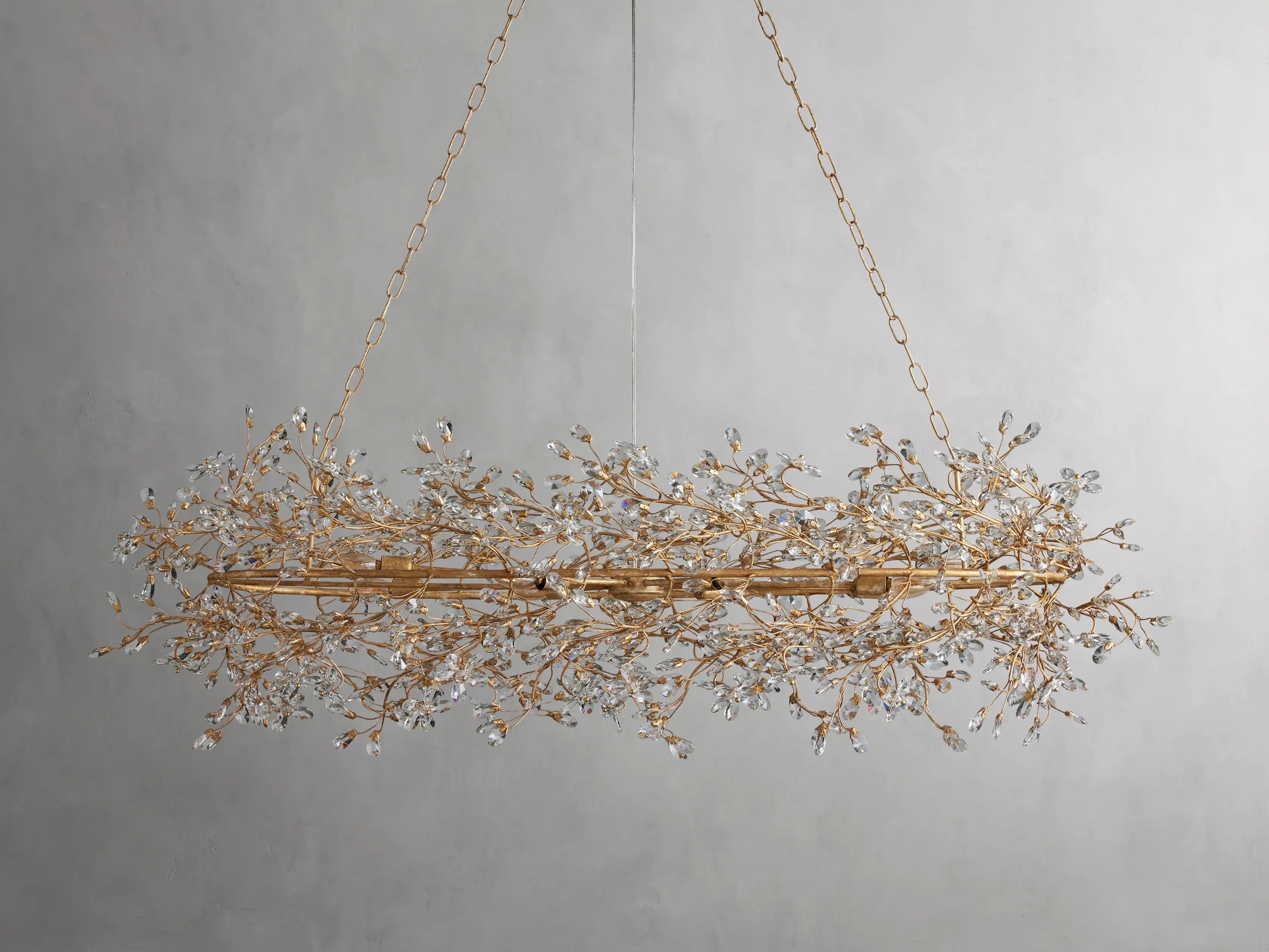 Fiore Oval Chandelier 62'' 74'' - Modern Crystal Ceiling Light Fixture for Dining Room, Living Room & Bedroom | Elegant Lighting for Home Decor