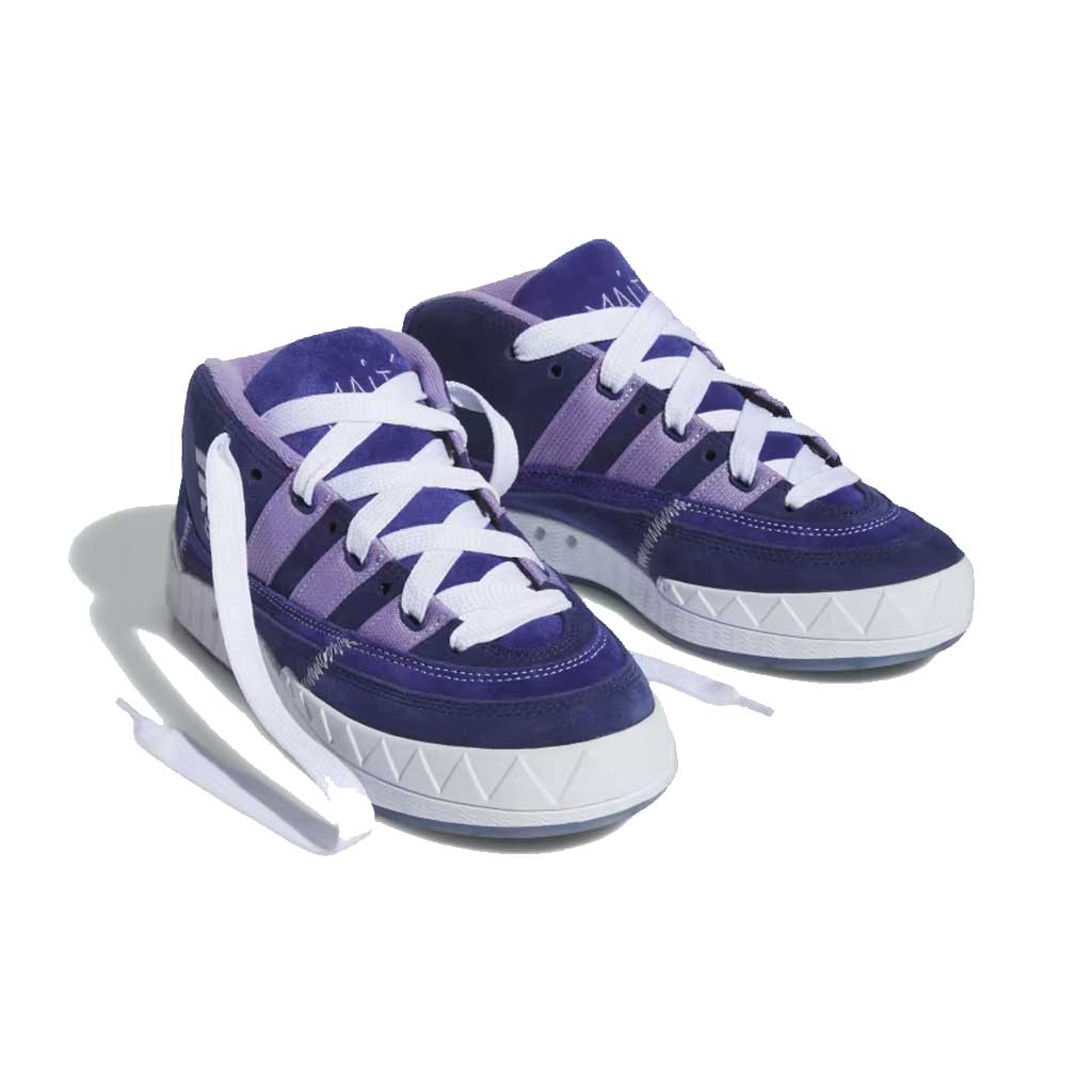 Adidas x Maite Adimatic Mid Sneakers - Victory Blue/Magic Lilac/Dark Blue - Unisex Retro Running Shoes for Men & Women - Perfect for Casual Wear, Street Style & Gym Workouts