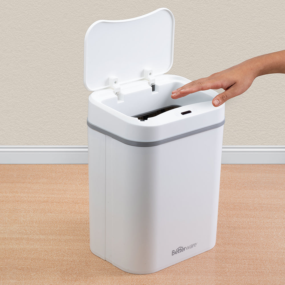 Smart Trash Can with Motion Sensor - Automatic Touchless Garbage Bin for Kitchen, Bathroom & Office - 13 Gallon Stainless Steel Wastebasket with Lid & Odor Control (Perfect for Hands-Free Disposal & Hygiene)