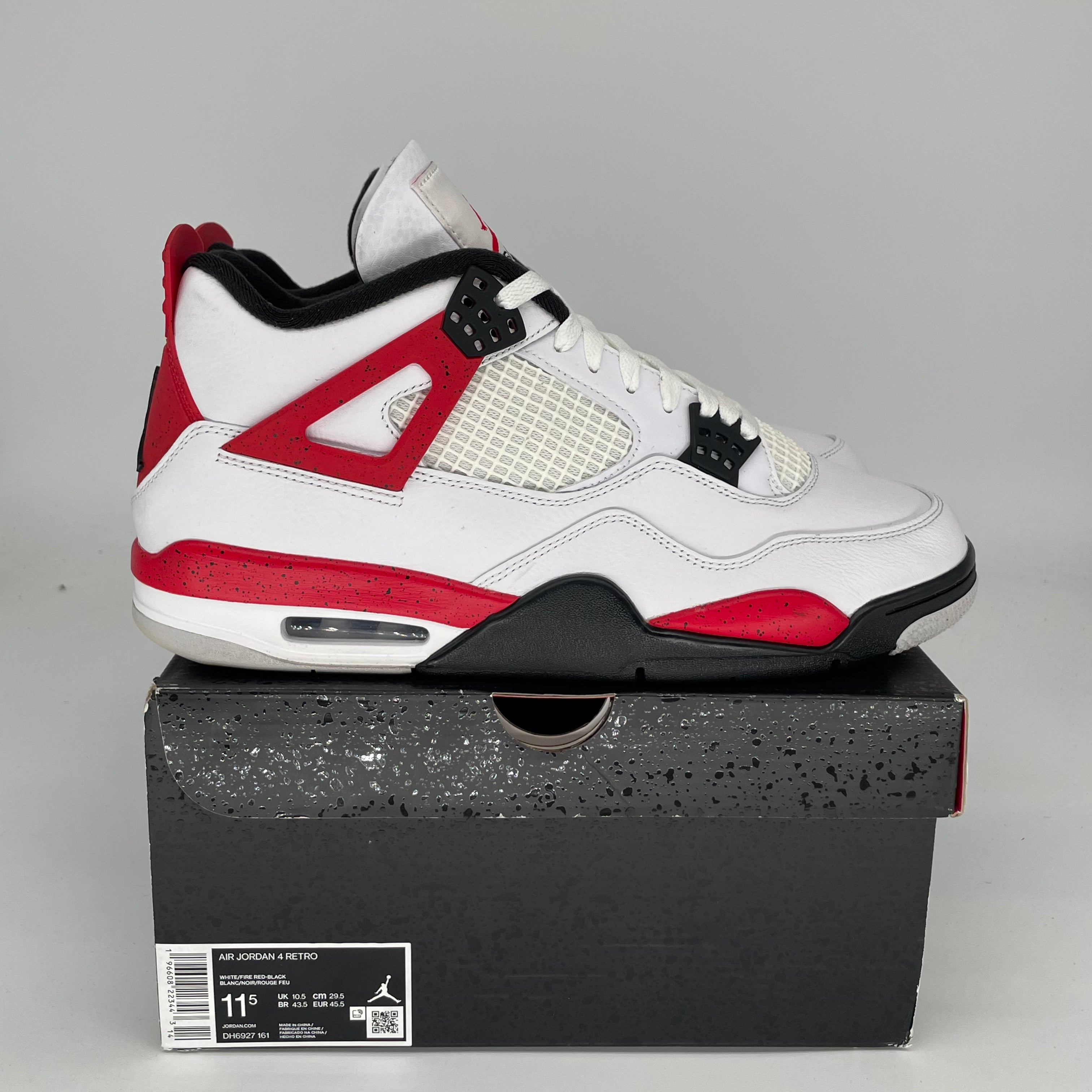 Air Jordan 4 Retro 'Red Cement' Men's Basketball Shoes Size 11.5 - DH6927-161 | Authentic Sneakers for Sports, Streetwear & Casual Wear