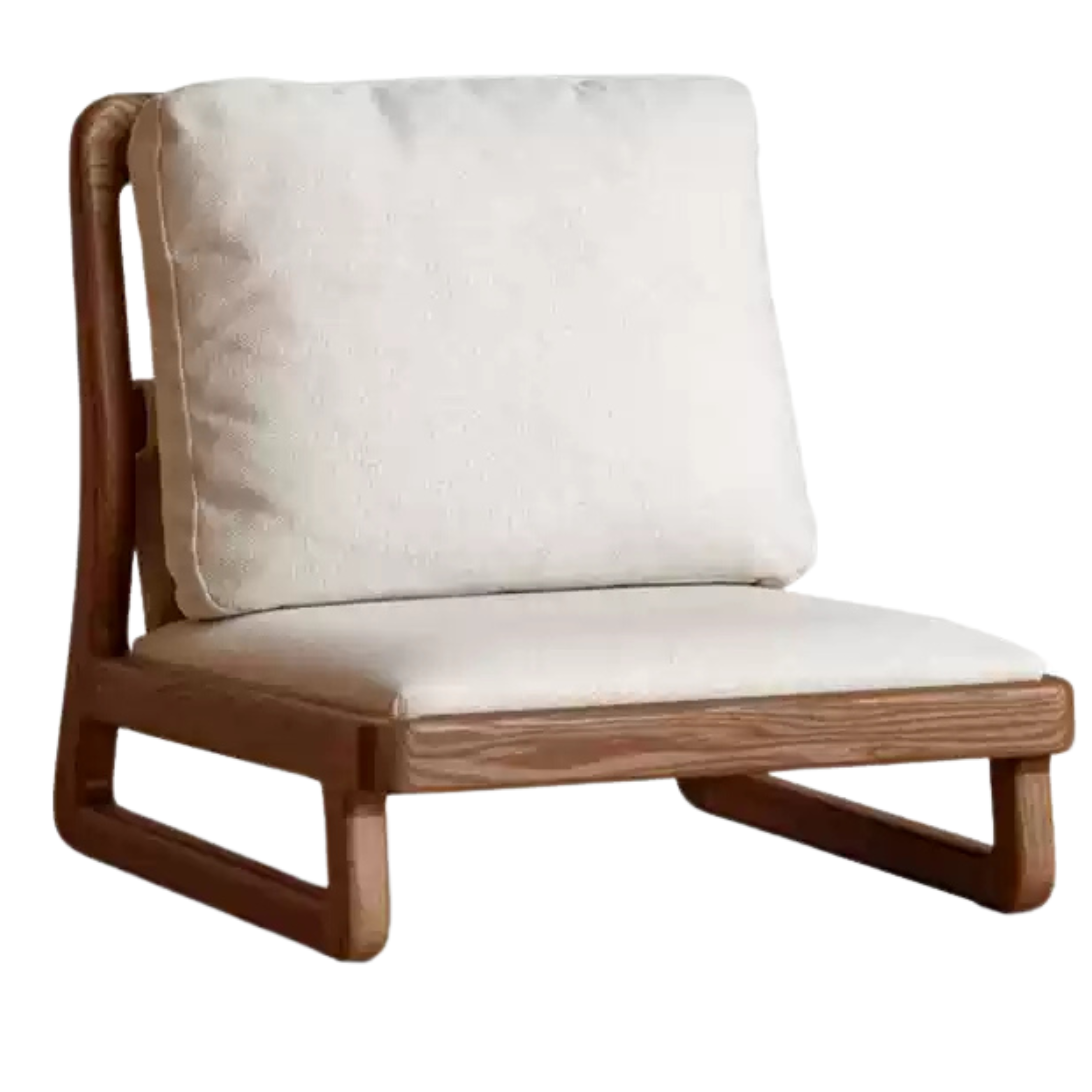 Oak Solid Wood Tatami Tea Chair Low Back - Japanese Style Floor Seating for Meditation, Tea Ceremony & Zen Decor