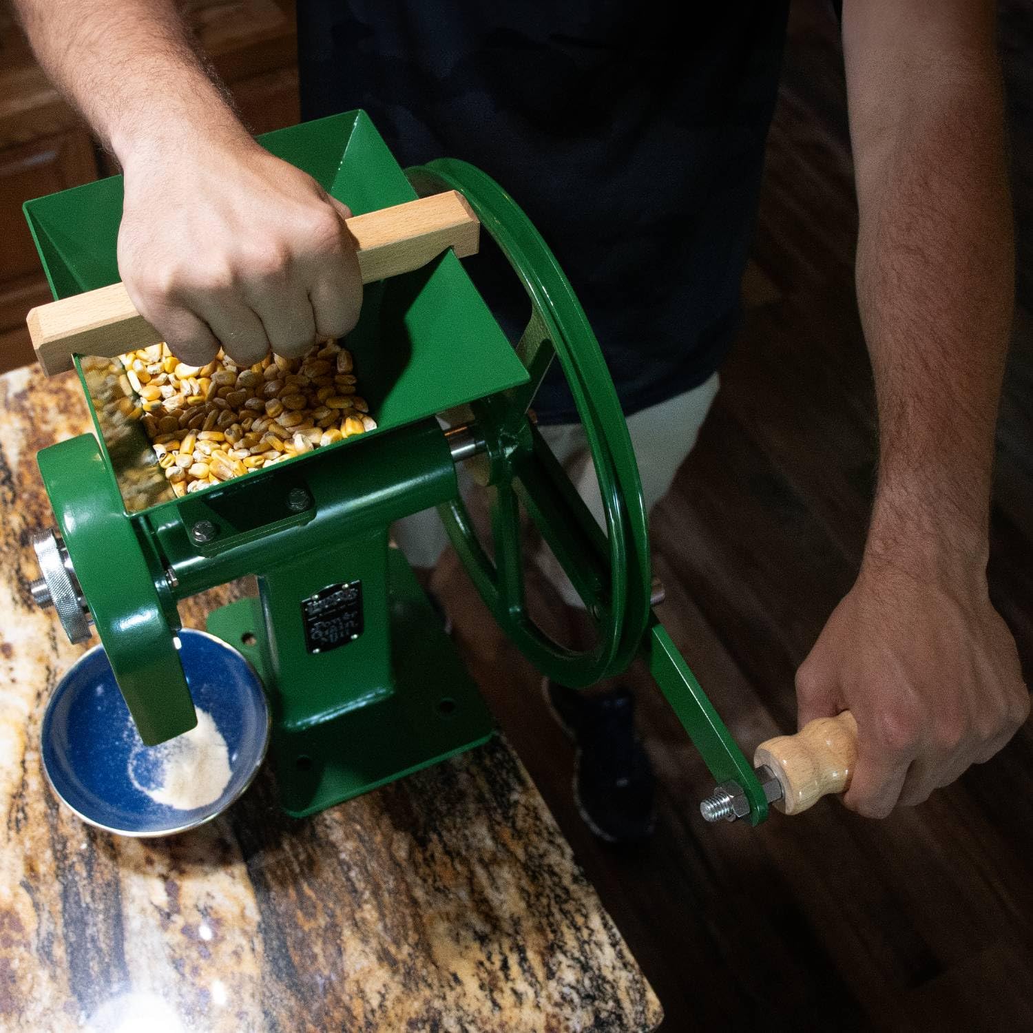 Lehman's Manual Grain Mill - Hand Crank Flour Grinder for Wheat, Corn, Rice & More | 6 Cup Capacity | Makes Fine Pastry Flour | 14