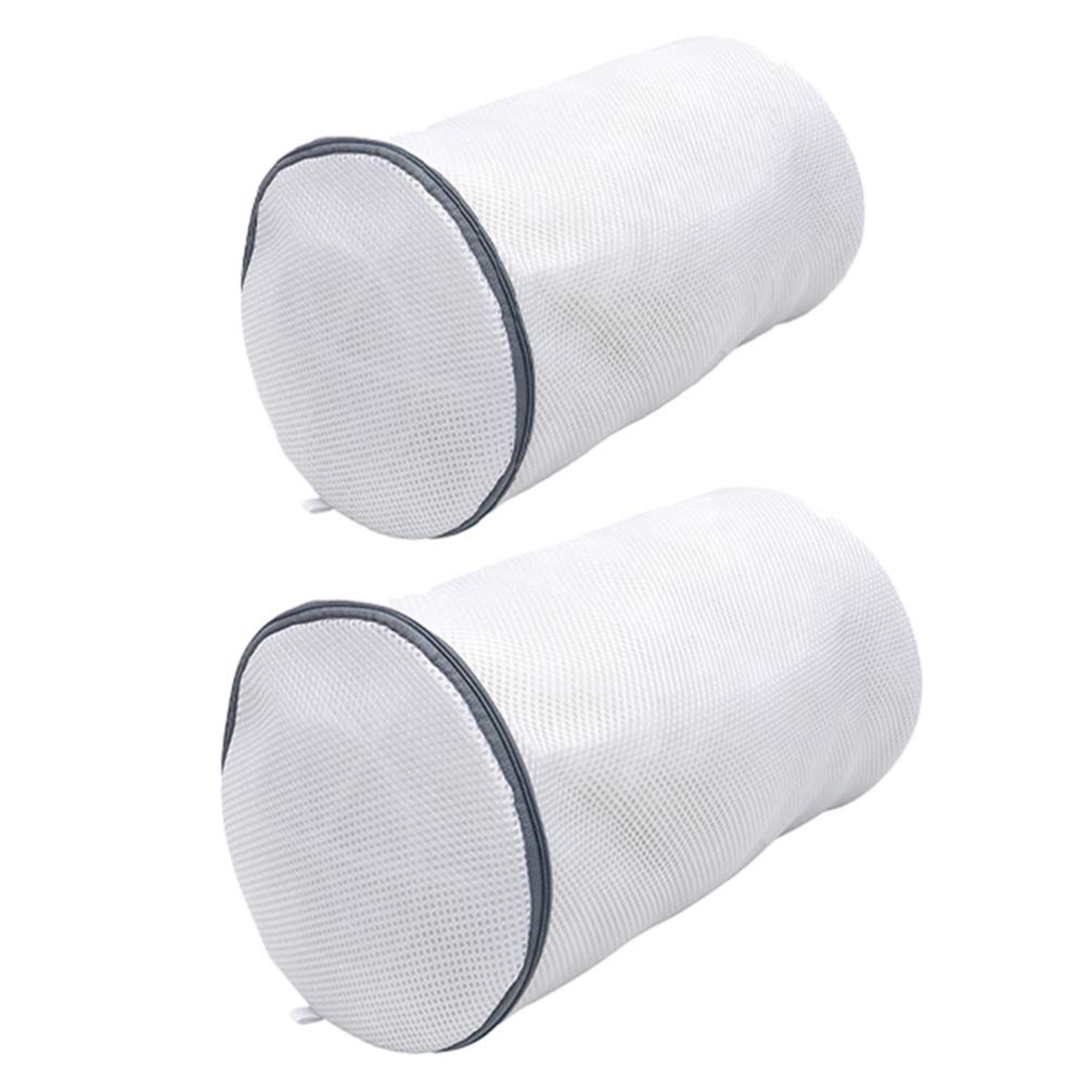 SOLUSTRE 2-Pack Mesh Shoe Bags for Travel - Breathable Zippered Laundry Organizer for Sneakers, Slippers & Clothes - Machine Washable White Polyester Storage Pouches - Perfect for Gym, College Dorm & Vacation Packing