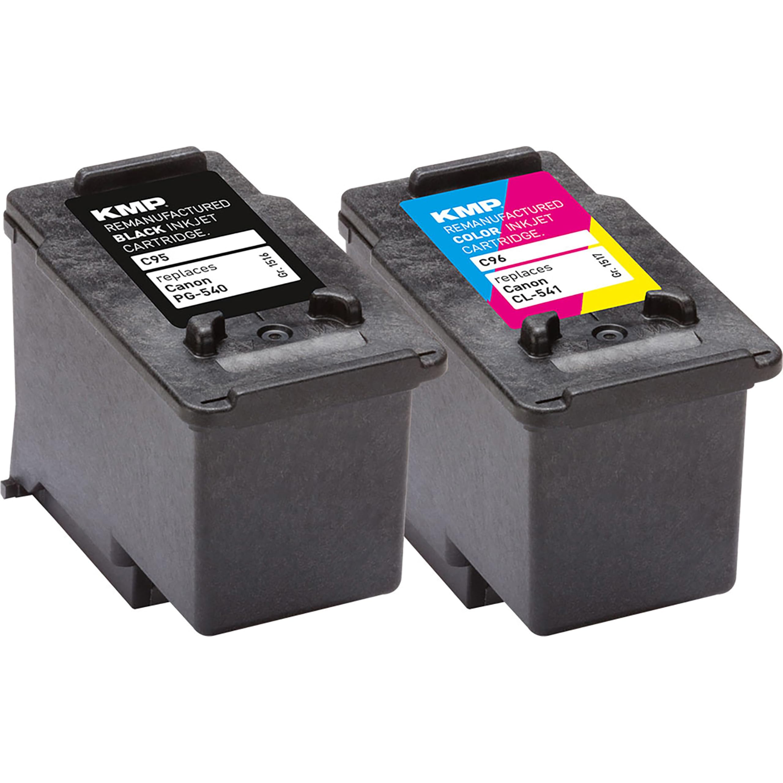 KMP C95 V Ink Cartridge Replacement for Canon PG-540 & CL-541 - 3 Color & Black Combo Pack - Perfect for Home & Office Printing, Documents, Photos & School Projects