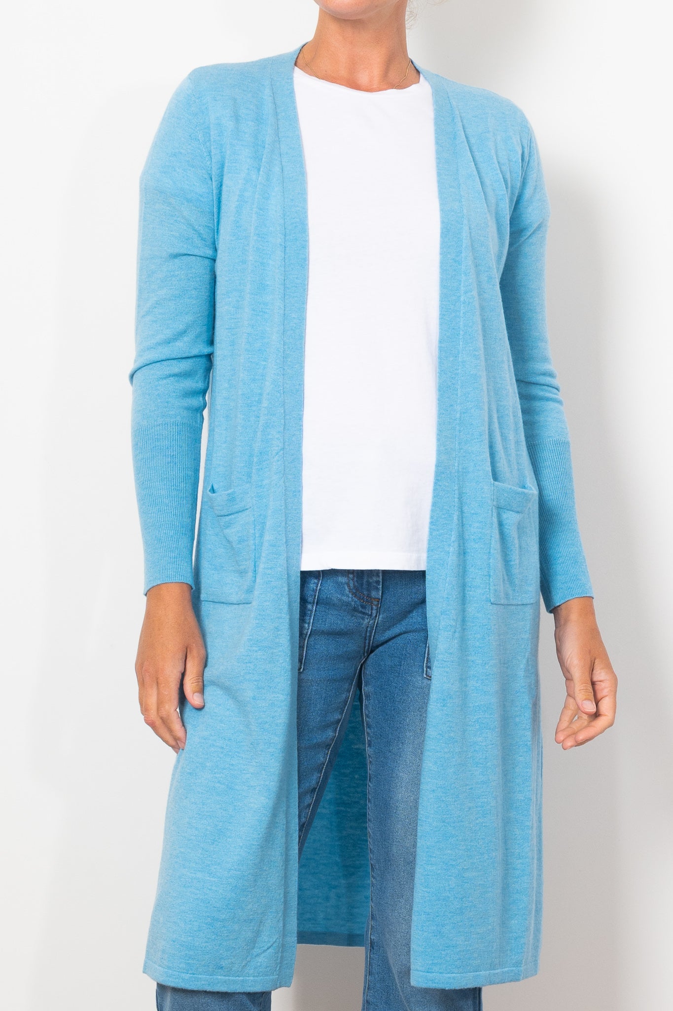 Bridge & Lord Women's Longline Cardigan Sweater - Soft Knit Open Front Wrap for Office, Casual & Layering