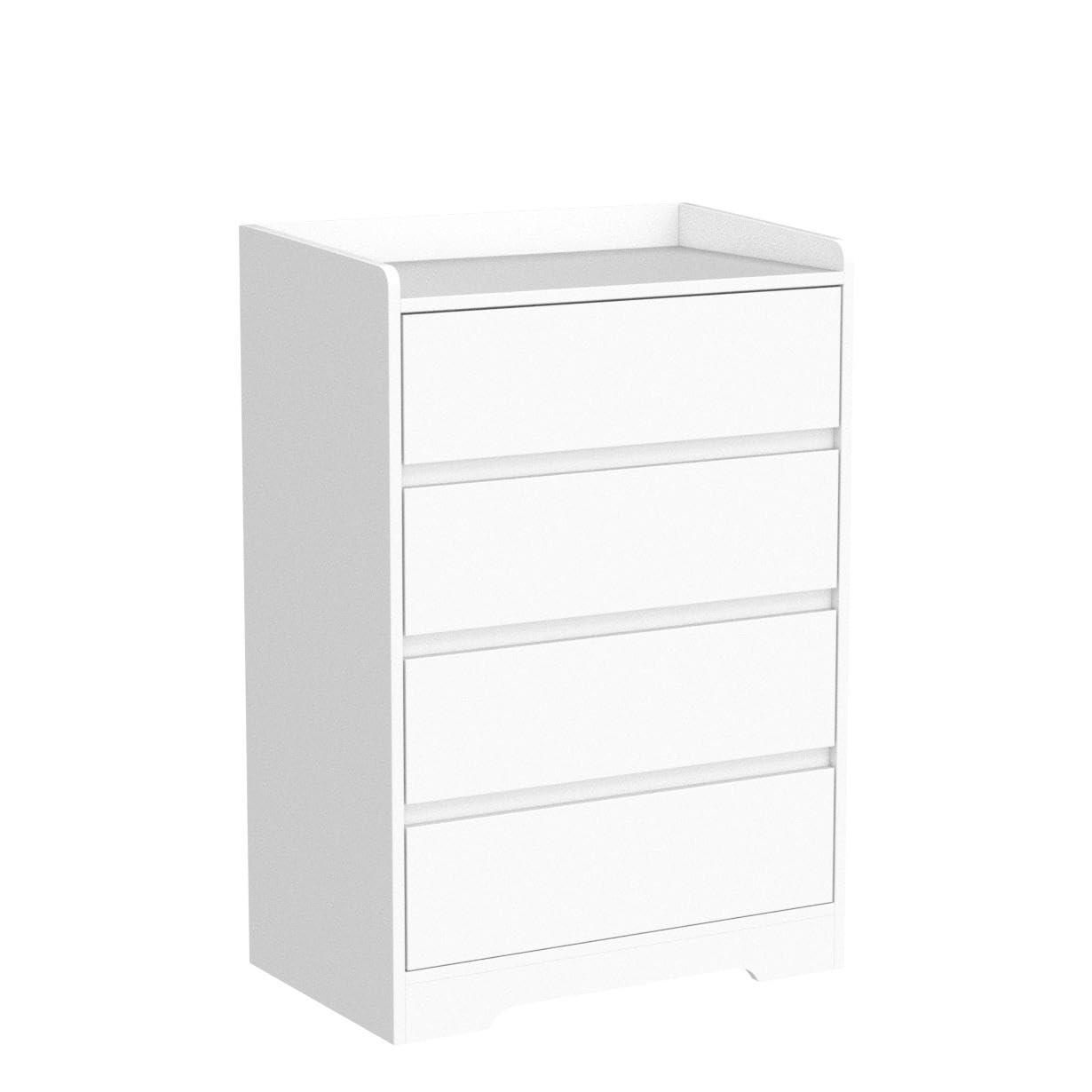 Modern White 4-Drawer Wood Dresser for Bedroom - Large Chest of Drawers & Nightstand, Perfect Bedside Table for Master Bedroom, Guest Room or Nursery Organization