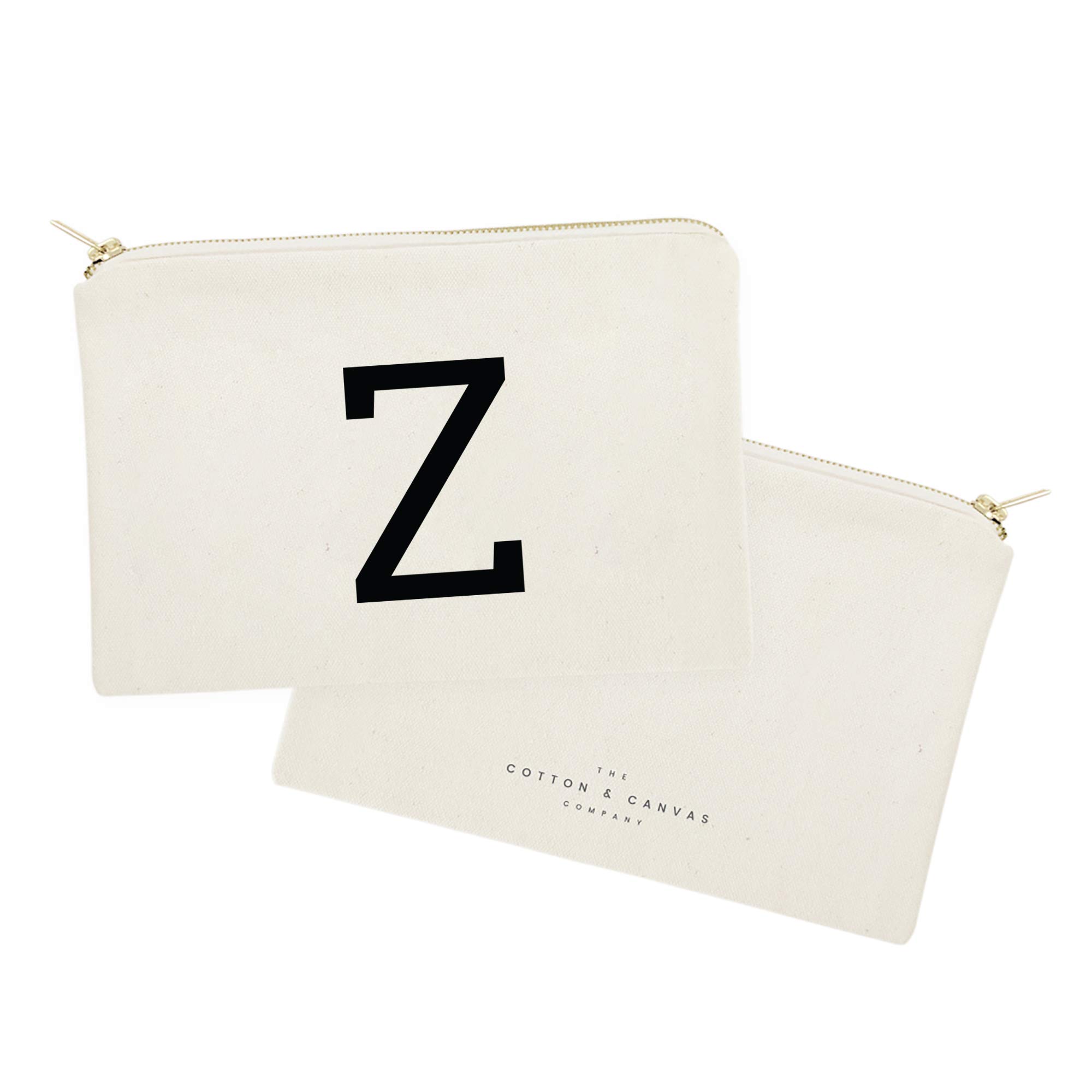 Personalized Monogram Initial Z Cosmetic Bag - Cotton & Canvas Travel Makeup Pouch for Women, Gift Idea, Perfect for Travel, Gym & Everyday Use