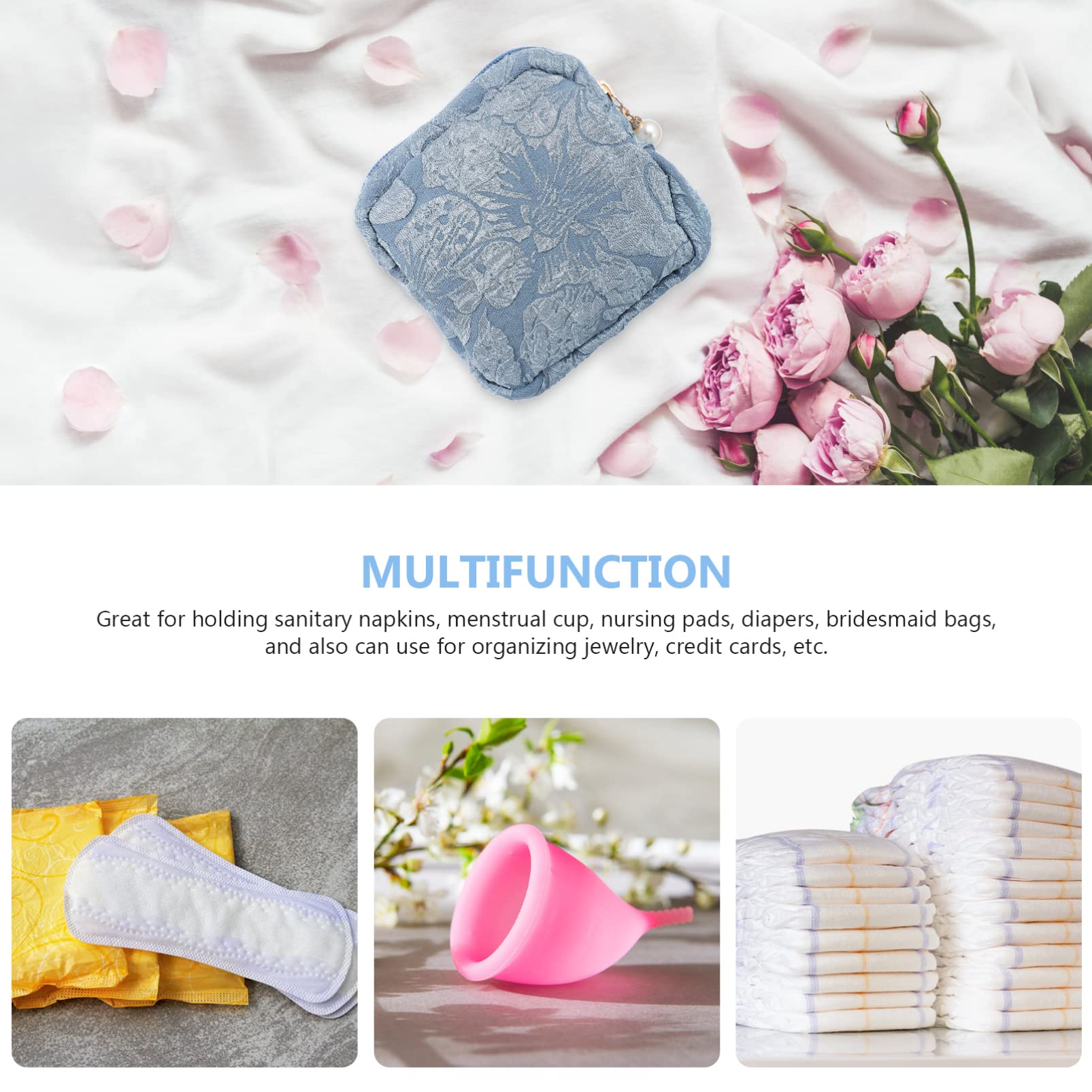EXCLUZO Sanitary Napkin Bag - Leak-Proof Menstrual Pad Holder, Nursing Pouch & Travel Cosmetic Organizer for Women | Perfect for School, Gym, Work & Travel Essentials