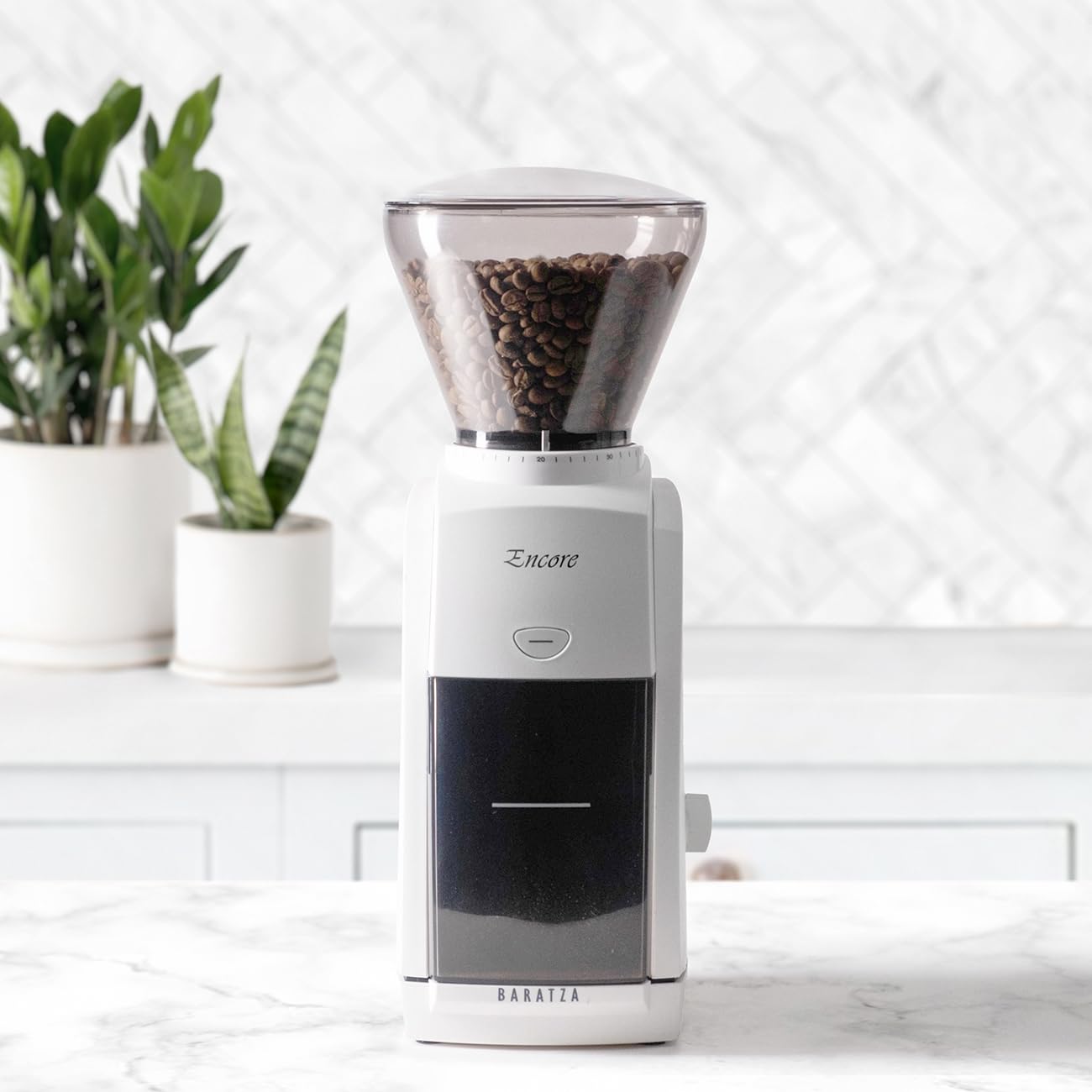Baratza Encore Conical Burr Coffee Grinder - White (ZCG484WHT) | Premium Electric Coffee Bean Grinder for Espresso, French Press & Drip Coffee | Perfect for Home & Office Use