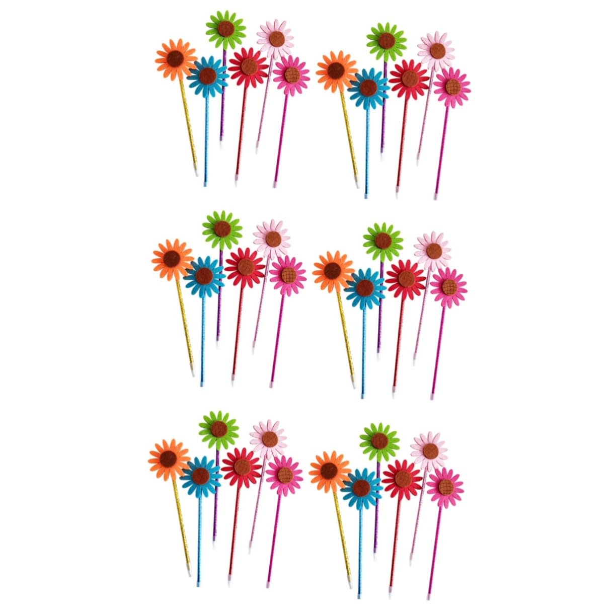 NUOBESTY 3 Sets Sunflower Ballpoint Pens - 36 Colorful Fun Writing Pens for Kids, Students, School & Office Supplies - Perfect for Note Taking, Journaling & Gift Giving