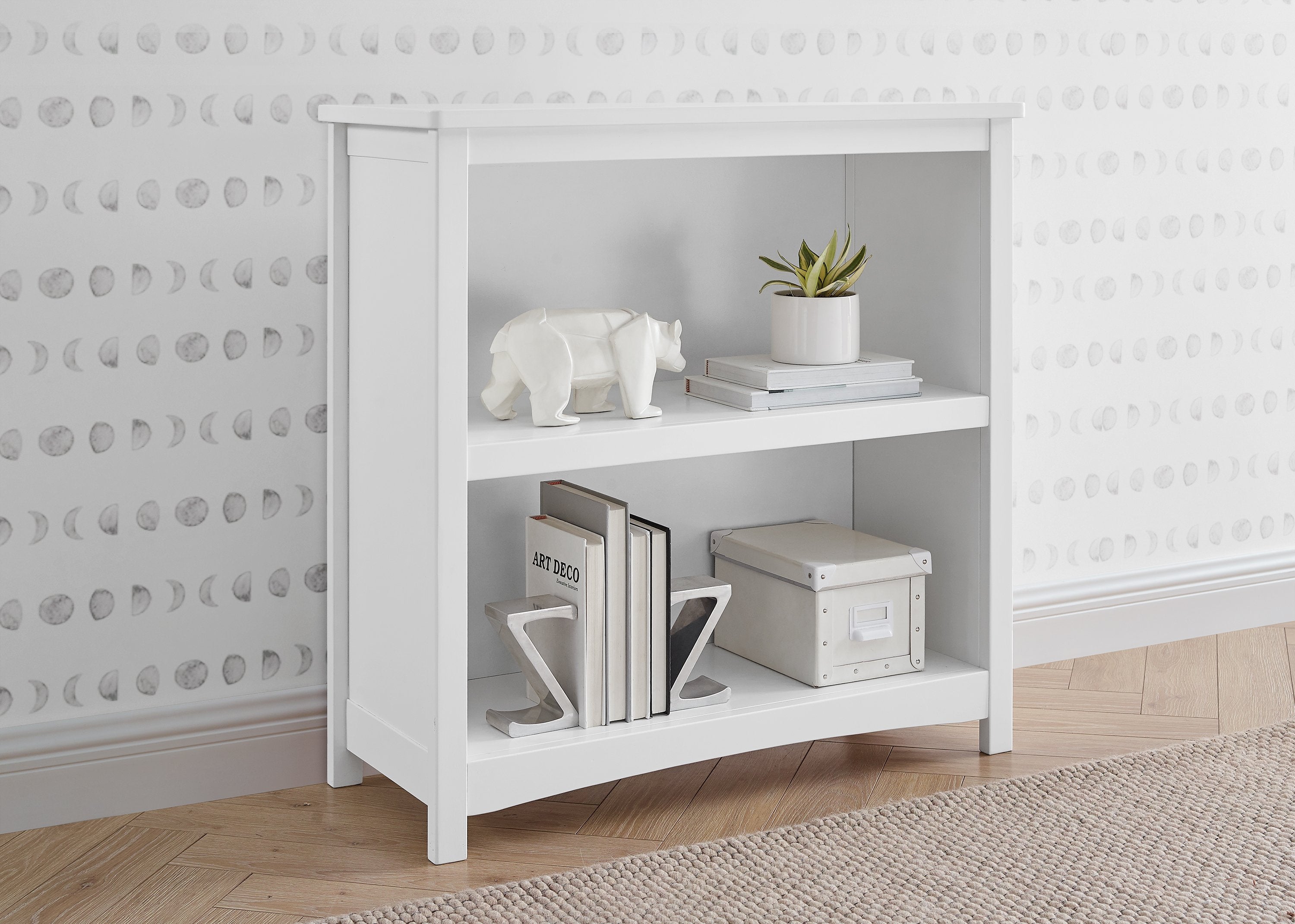 Universal 2 Shelf Bookcase - Sturdy Wooden Storage Shelf for Books, Toys & Decor | Perfect for Living Room, Bedroom, Office & Dorm Organization