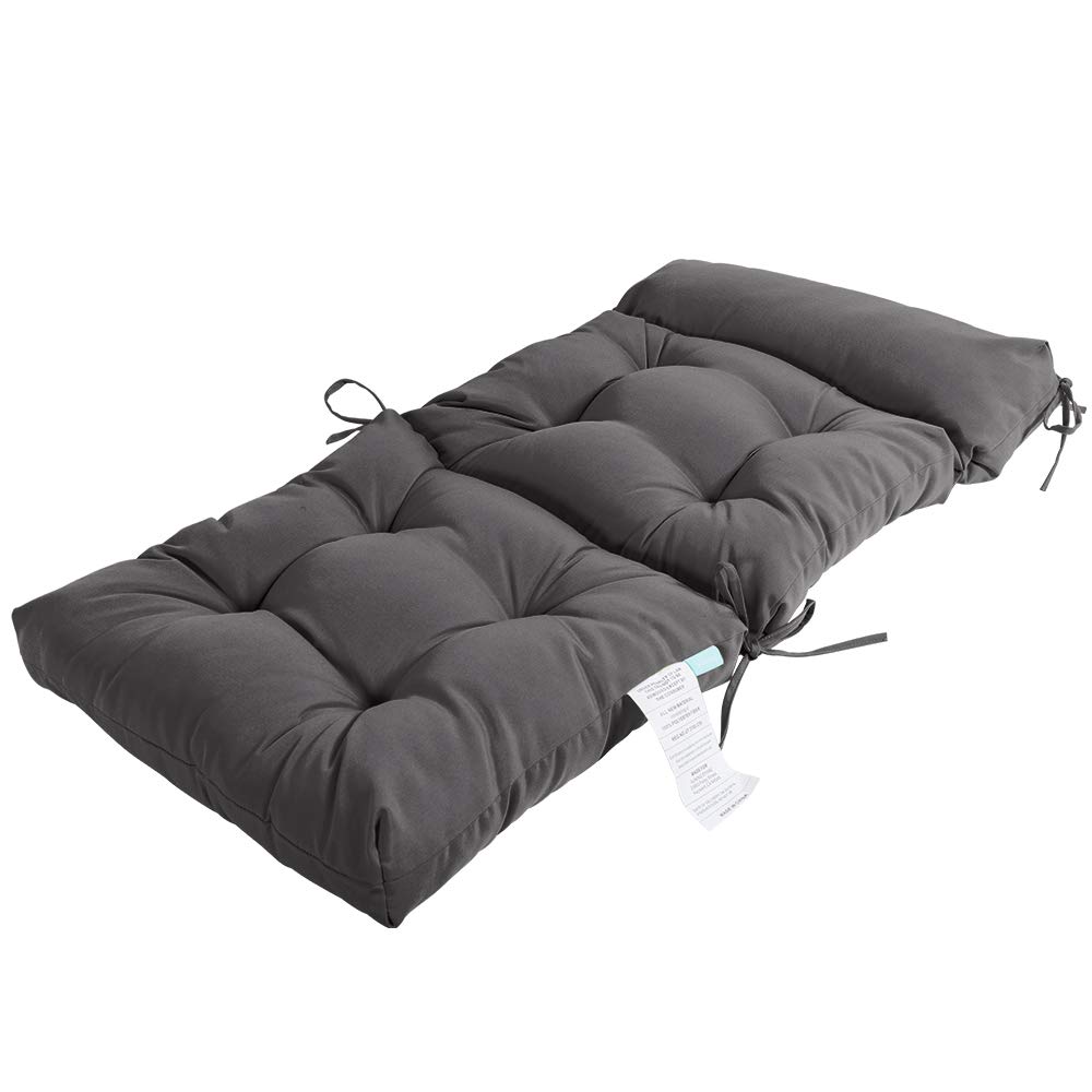 QILLOWAY High Back Chair Cushions - 4 Pack Tufted Indoor/Outdoor Replacement Cushions, Dark Grey - Perfect for Patio Furniture, Dining Chairs, and Lounge Seating