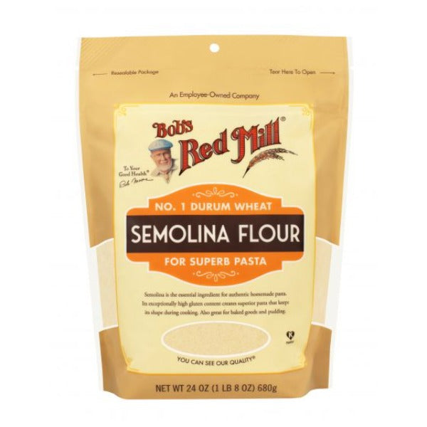 Bob's Red Mill Semolina Flour - Premium Durum Wheat Pasta Flour for Authentic Italian Cooking | Perfect for Homemade Pasta, Pizza Dough & Bread Baking