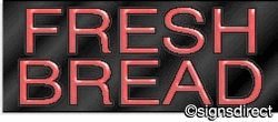 Vintage Fresh Bread Neon Sign - Black Plexiglass Background, Retro Cafe Decor for Bakery, Restaurant & Home Kitchen Lighting