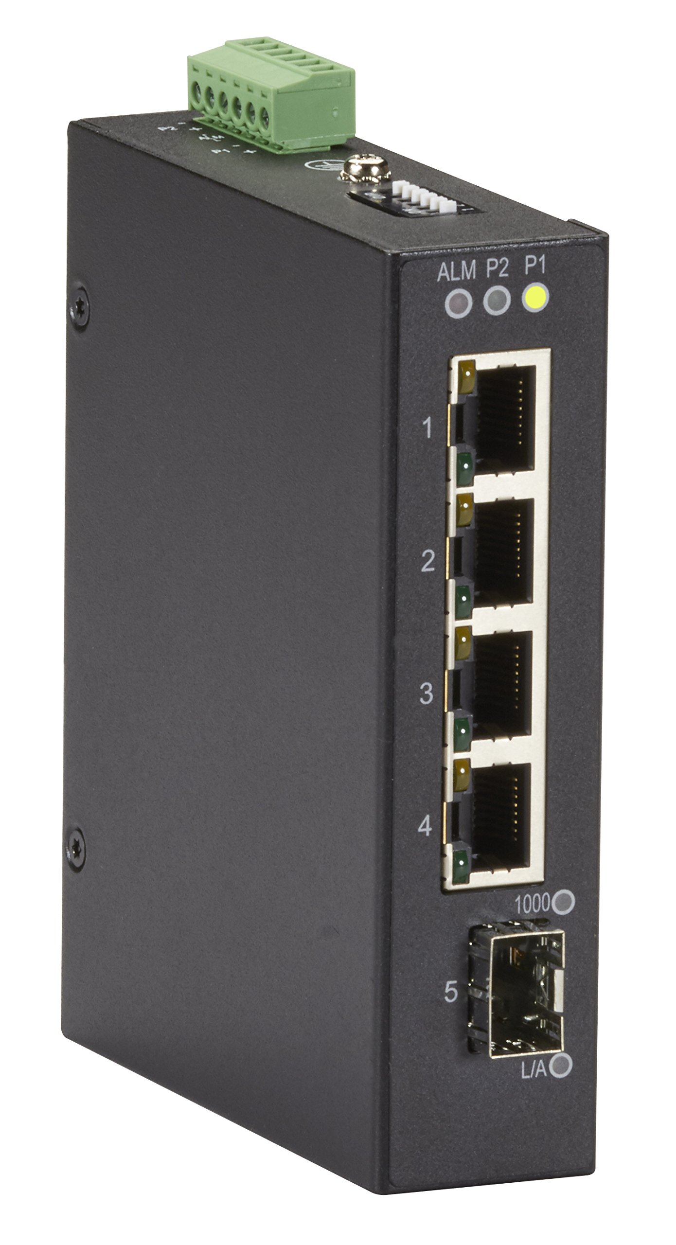 Black Box EXTR Switch - 4-Port Gigabit Ethernet (10/100/1000Mbps) with RJ45 & 1 SFP Port | High-Speed Network Switch for Office, Home & Data Center Connectivity