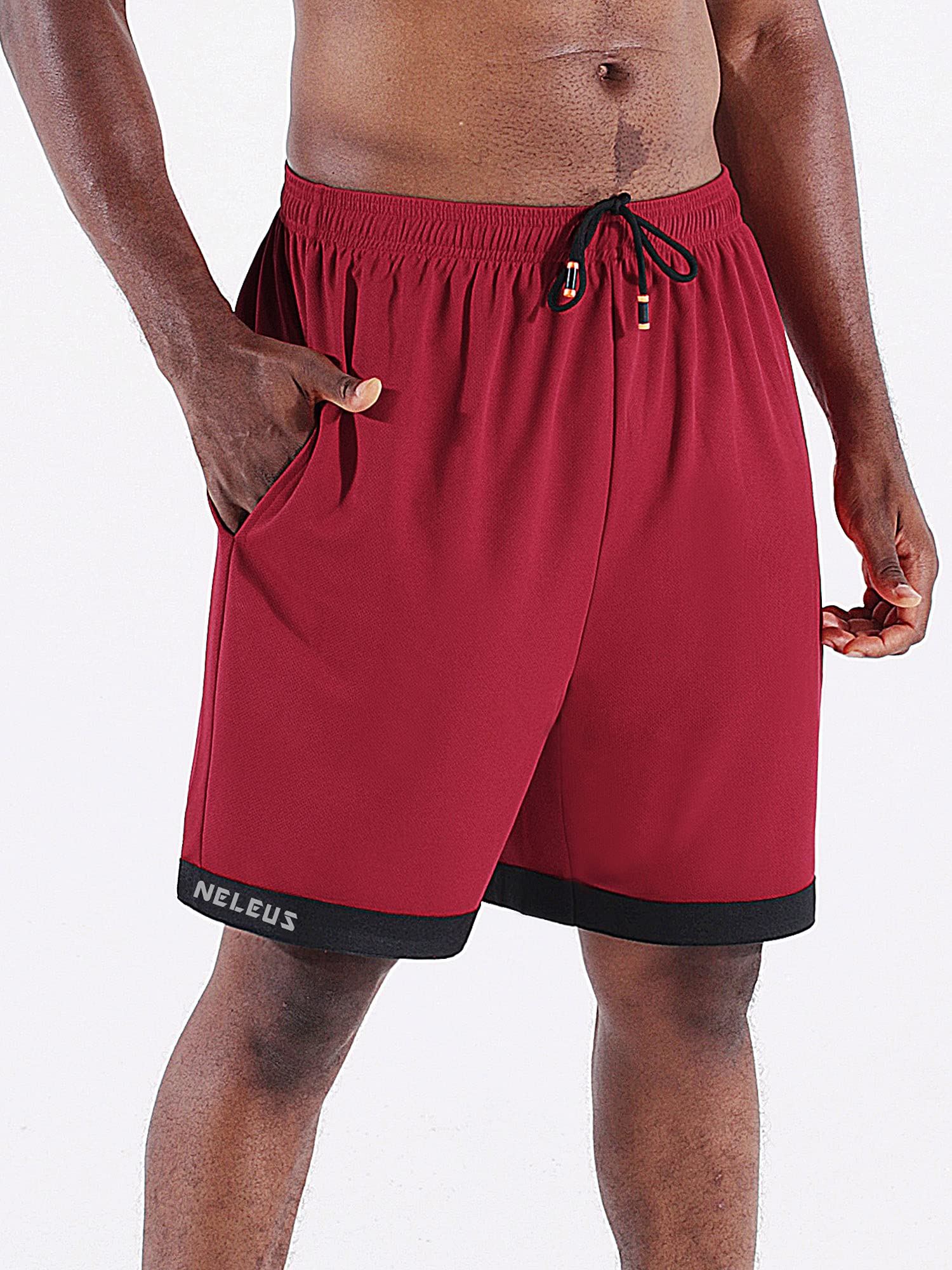 NELEUS Men's Lightweight Quick-Dry Workout Shorts with Pockets - Gym Running Basketball Training & Casual Wear