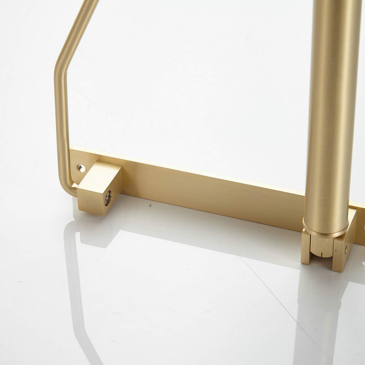 Gold Brushed Folding Clothes Hanger - 12 Inch Wall Mounted Laundry Drying Rack for Closet & Small Spaces | Space Saving Brass Clothes Organizer for Bedroom, Bathroom & Laundry Room