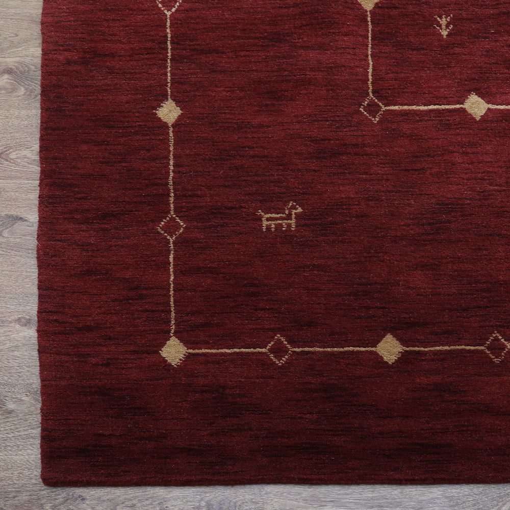 Premium Hand-Knotted Wool Plaid Rug - Soft & Durable for Living Room, Bedroom, or Office Decor