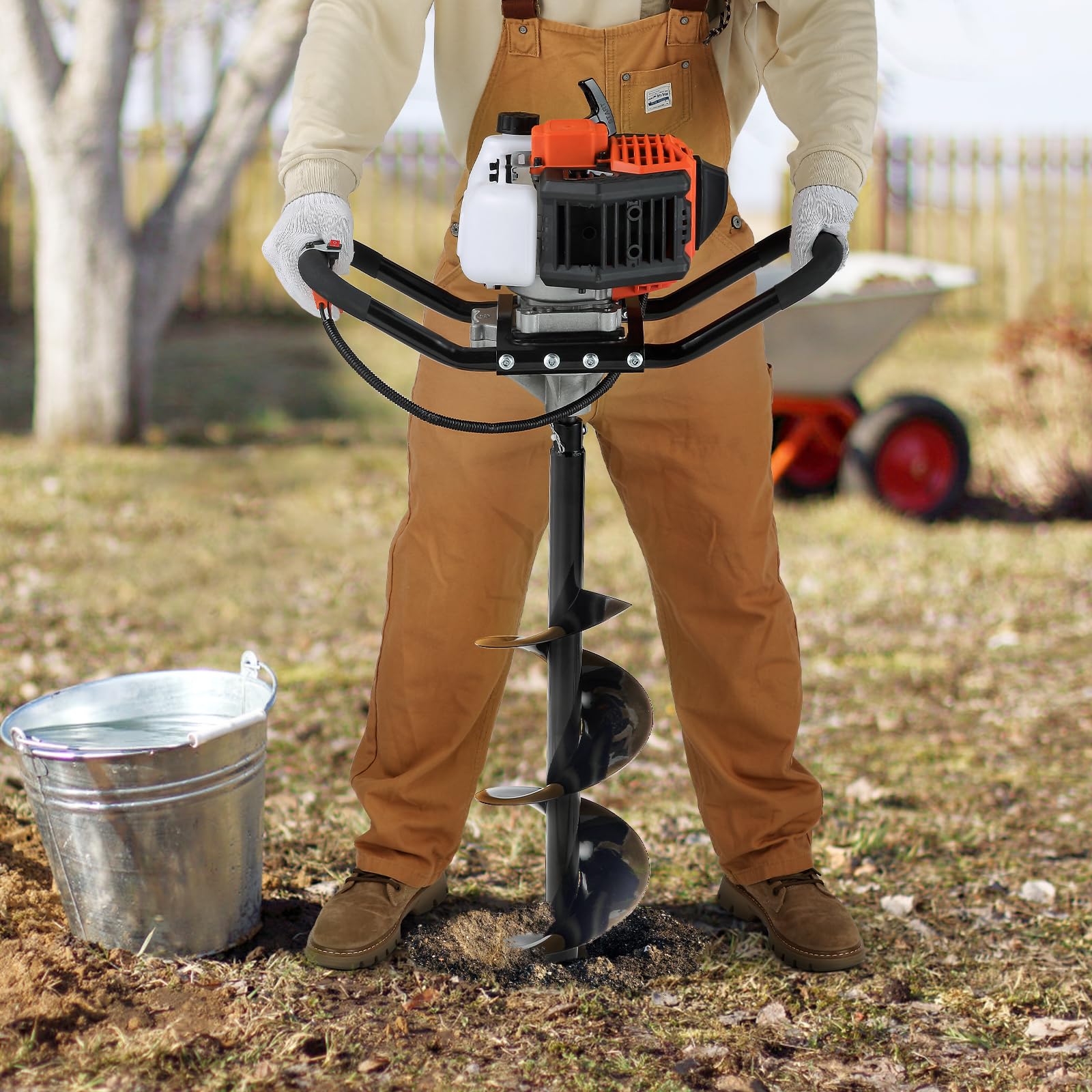 VEVOR 43cc 1250W Gas Powered Post Hole Digger with 8