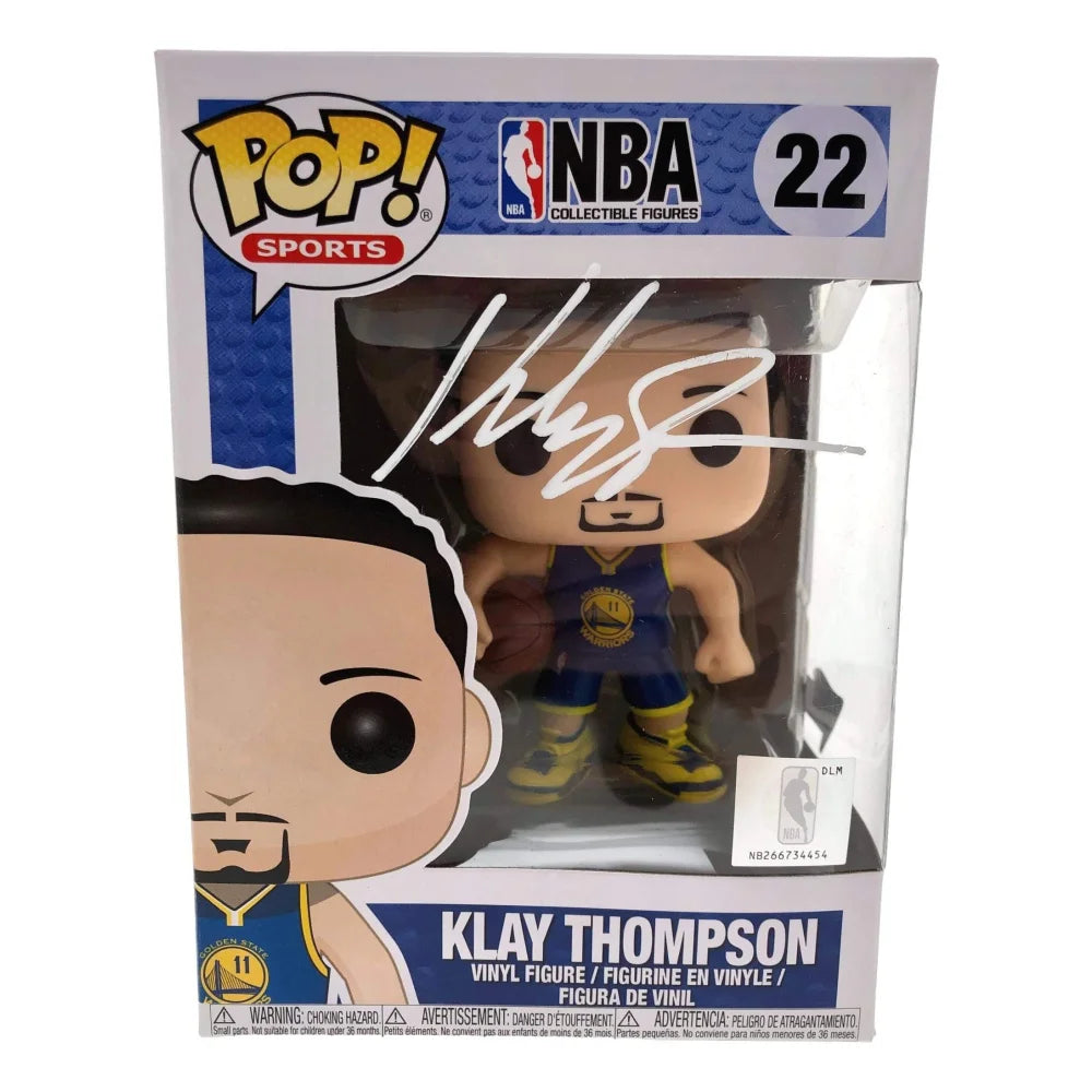 Klay Thompson Autographed Funko Pop #22 with COA - Golden State Warriors NBA Collectible for Fans & Memorabilia Enthusiasts | Perfect for Display, Gifts, and Sports Collections