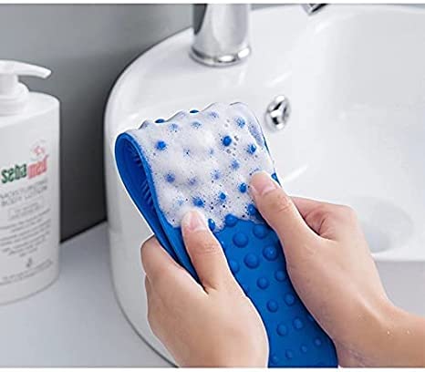 Hriman Silicone Back Scrubber Body Brush - Double Sided Bath Belt for Exfoliating Dead Skin - Body Wash Brush for Men & Women - Perfect for Shower, Bath & Spa Relaxation