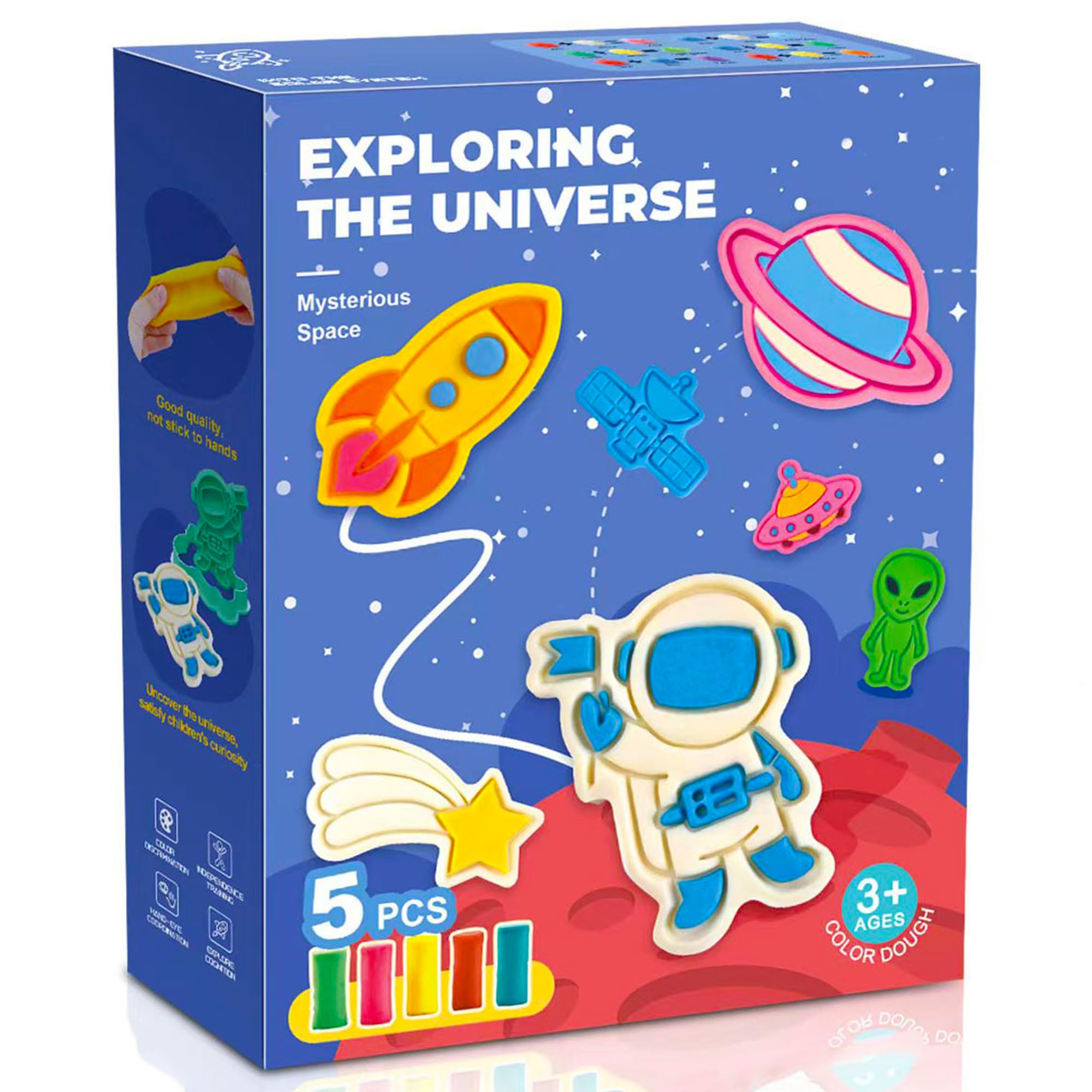 Dinosaur & Aerospace Play Dough Set for Kids Ages 2-8 - 23-Piece Non-Toxic Modeling Clay Kit with Tools for Creative Play - Perfect for Preschool Learning, Sensory Development & Birthday Gifts