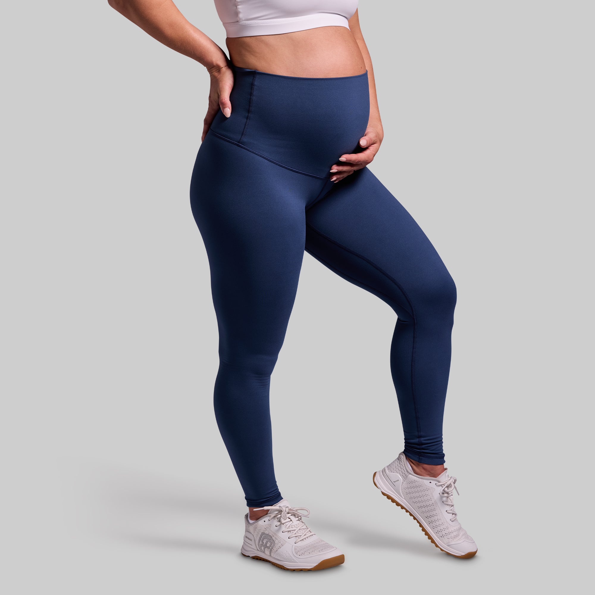 Best Maternity Leggings for Pregnancy - True Blue Comfort & Support - Perfect for Yoga, Workouts & Everyday Wear