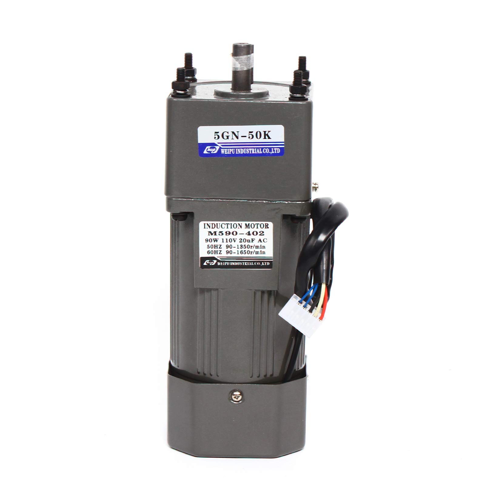110V 90W 50K High Torque AC Gear Motor - Single Phase 21Nm Electric Gear Reducer with 0-27 RPM Speed Controller | Perfect for Conveyor Systems, Packaging Machines & Industrial Automation Equipment