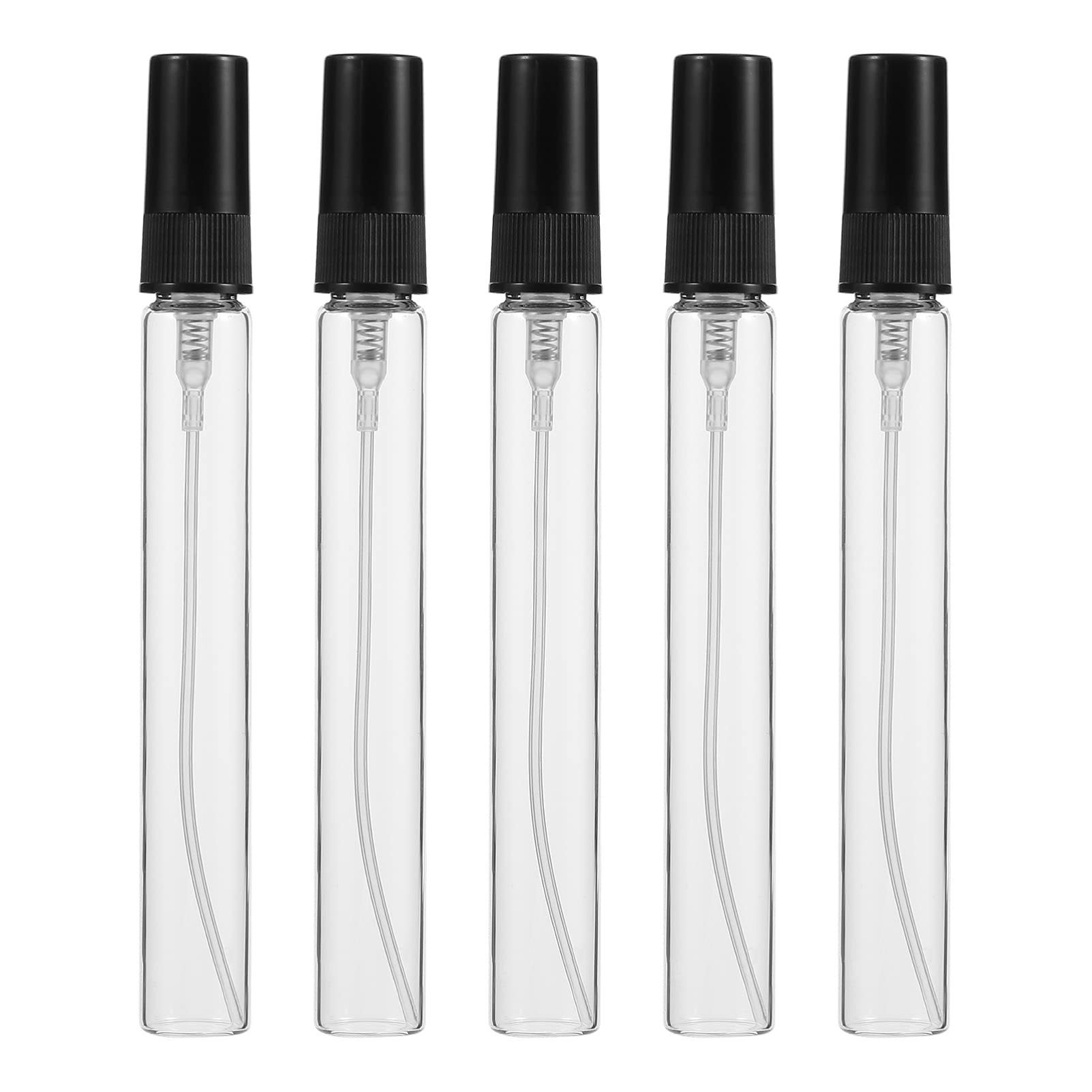 Minkissy 20-Pack 10ml Refillable Glass Perfume Spray Bottles - Travel-Sized Mini Perfume Atomizers for Essential Oils & Fragrances, Fine Mist Sample Vials (Black) - Perfect for DIY Perfume Mixing, Travel Toiletries & Gift Sets