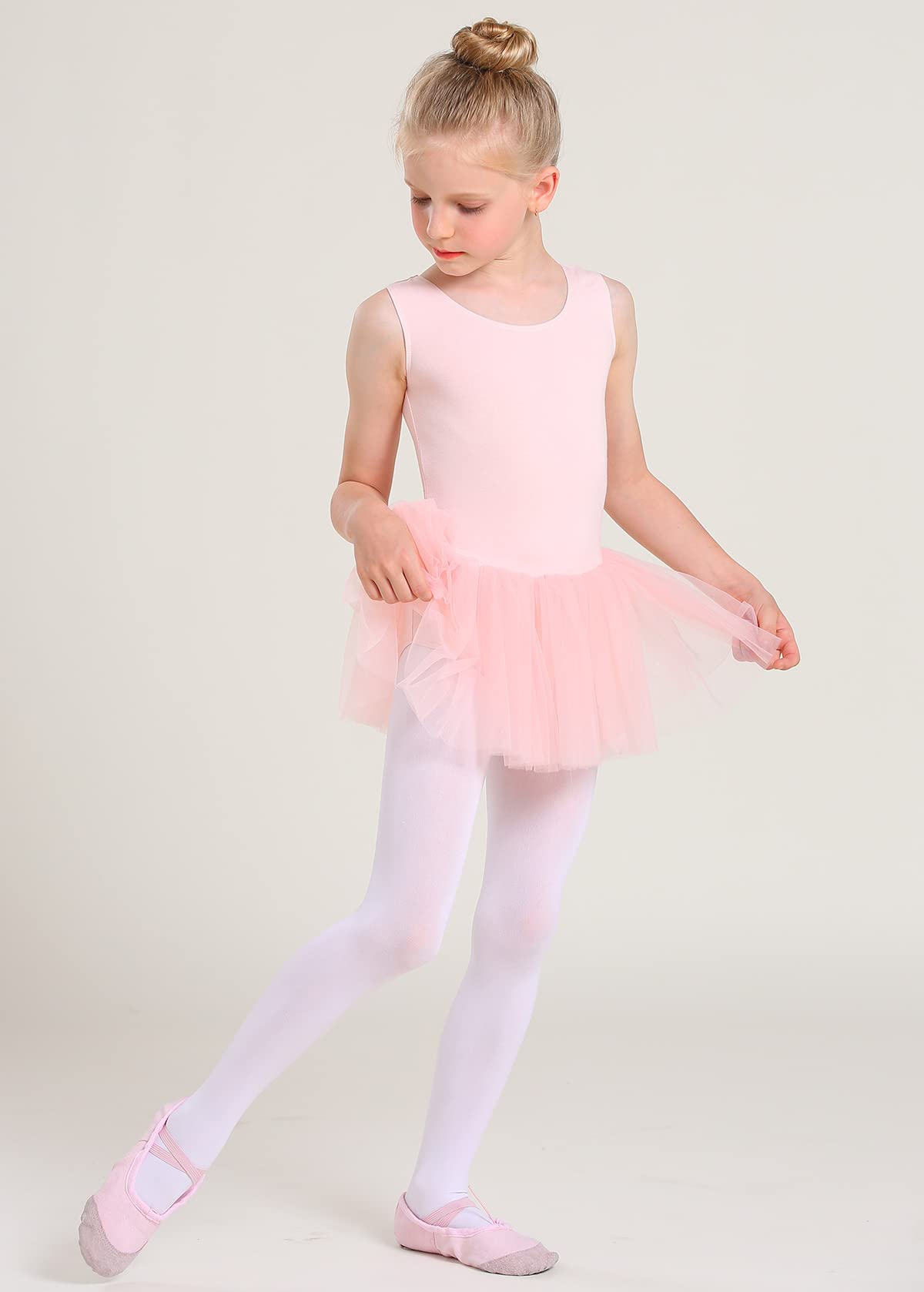 Girls Ballet Leotard with Skirt - Toddler Dance Outfit for Gymnastics & Ballerina Performance | Classic Short Sleeve Leotard Dress for Dance Class, Recital & Ballet Practice