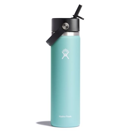 24 oz Wide Mouth Water Bottle with Flex Straw Cap - Leak Proof & BPA Free - Perfect for Gym, Hiking, Travel & Everyday Hydration